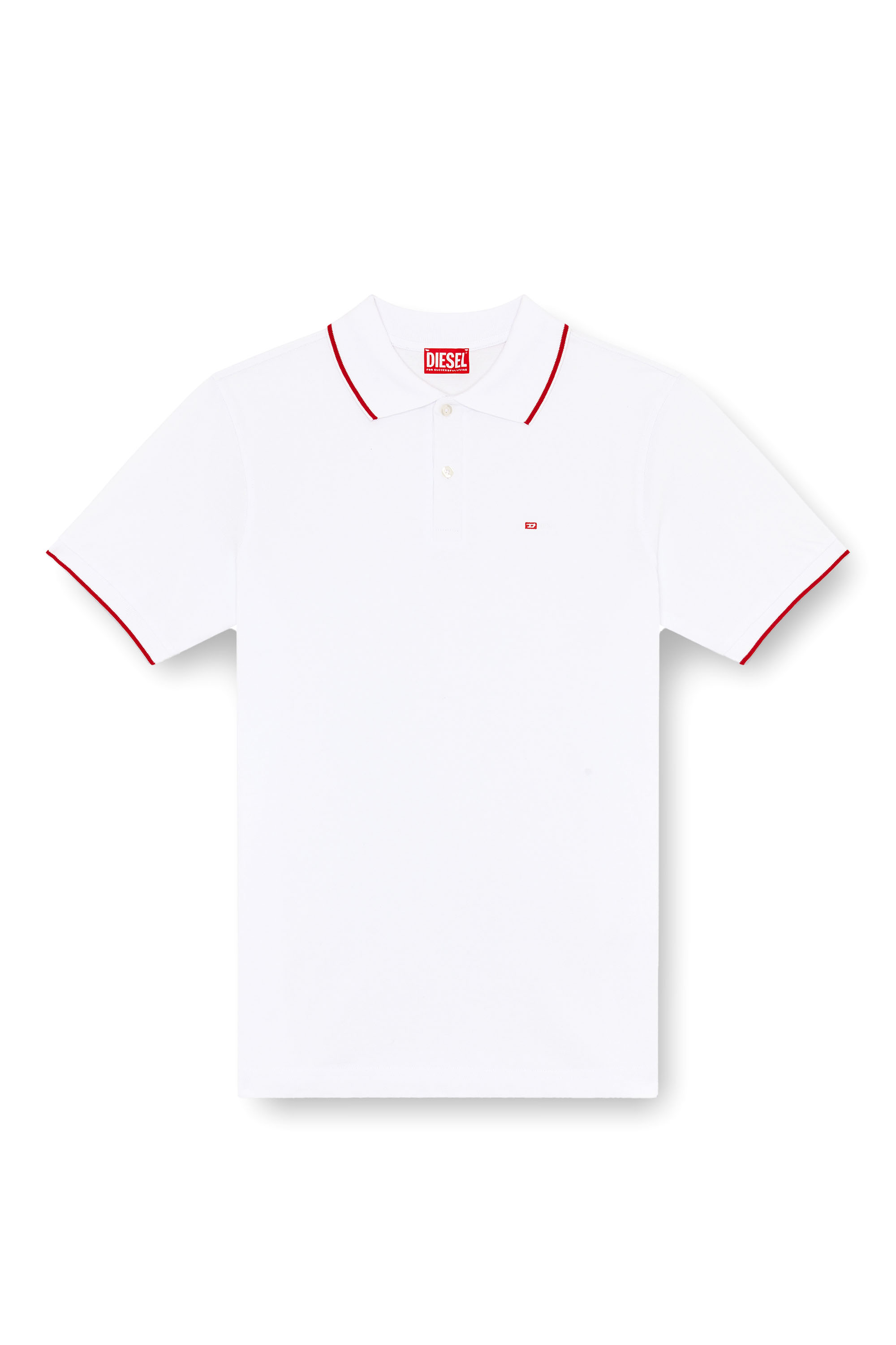 Diesel - T-FERRY-MICRODIV, Polo con peque&ntilde;o bordado Diesel Hombre in Blanco - 2
