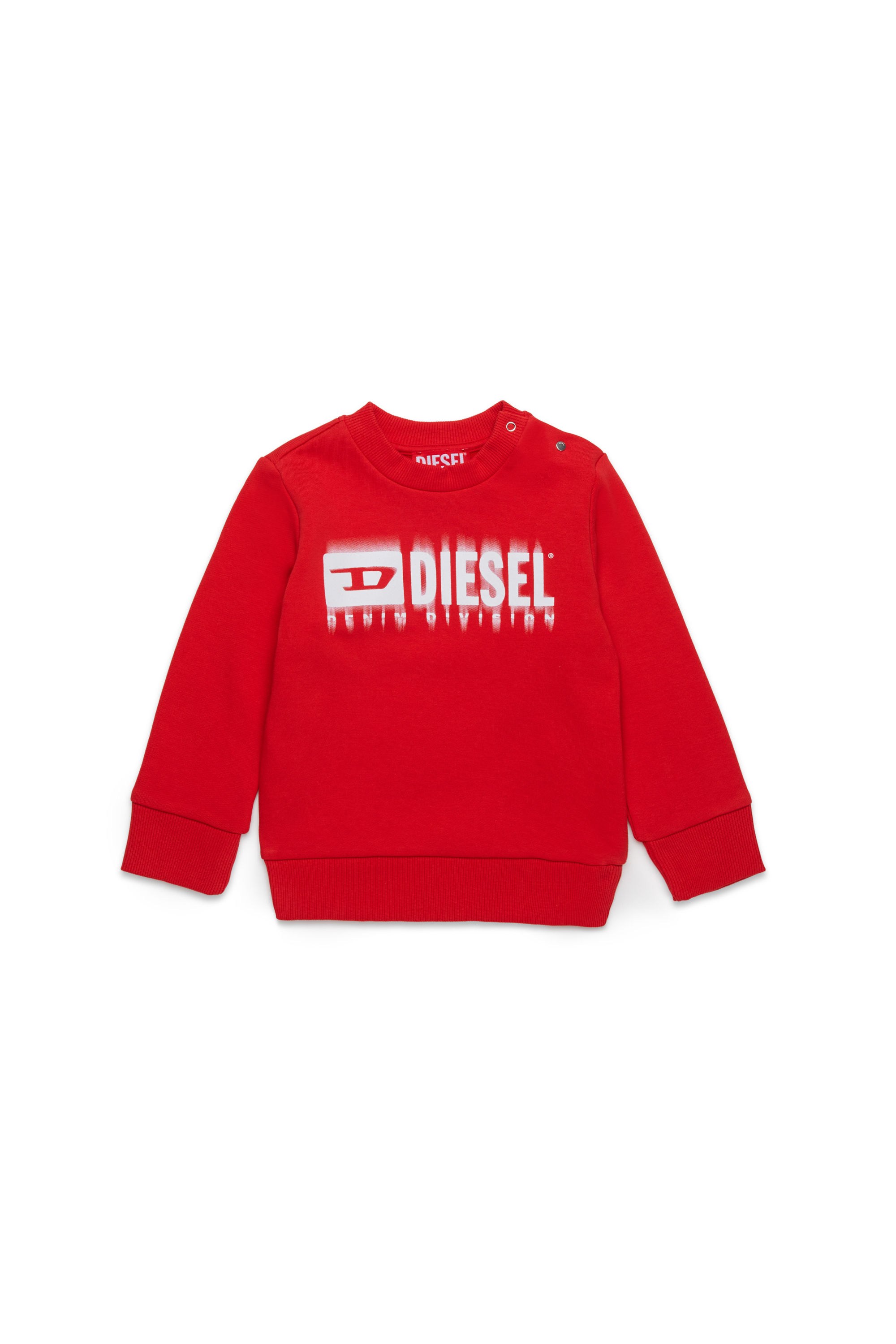 Diesel - SGINNL8B, Sudadera con logotipo manchado Unisex in Rojo - 1