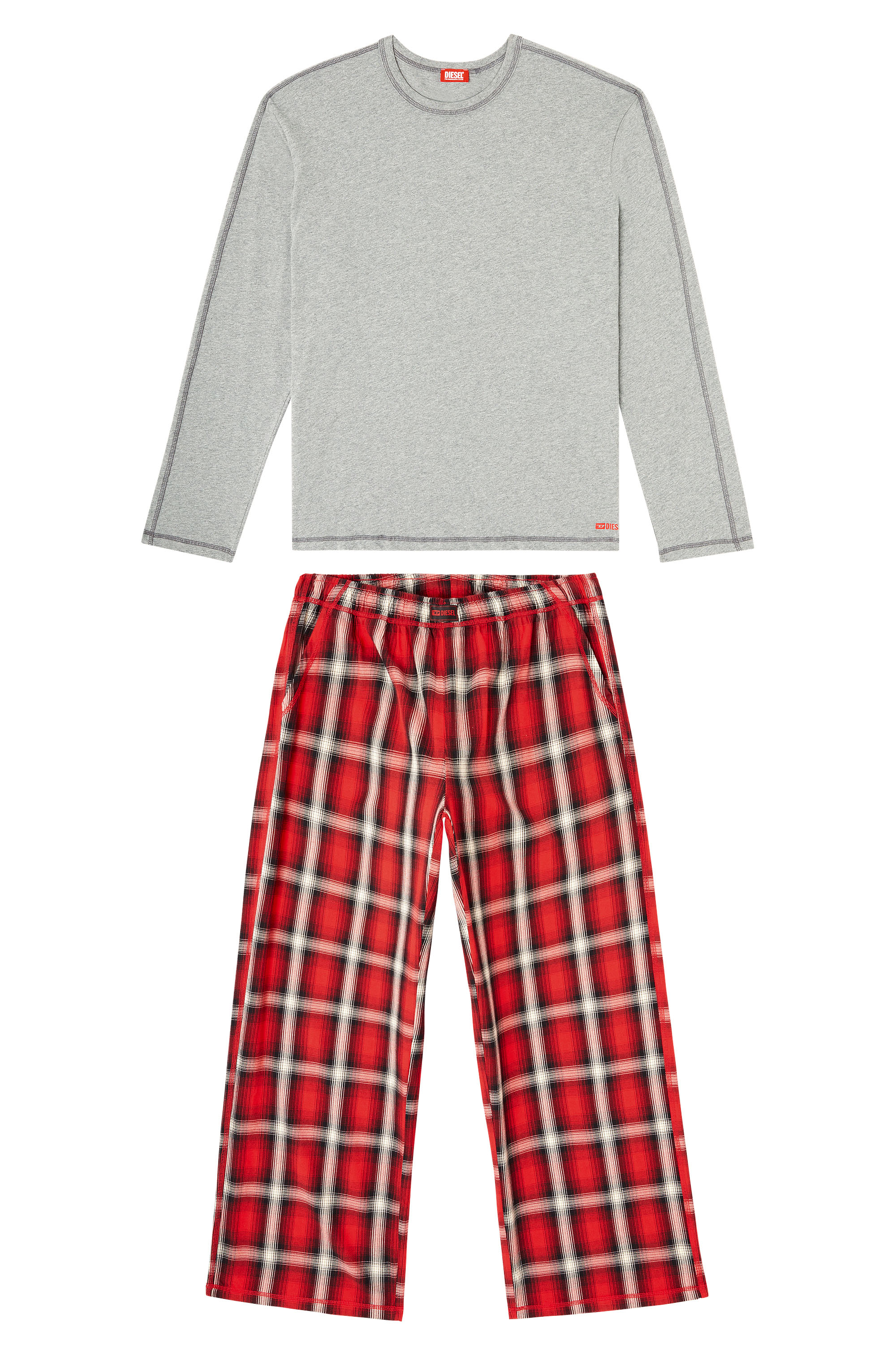 Diesel - KIT-LIAM, Conjunto de pijama de algodón con pantalones a cuadros Hombre in Multicolor - 2