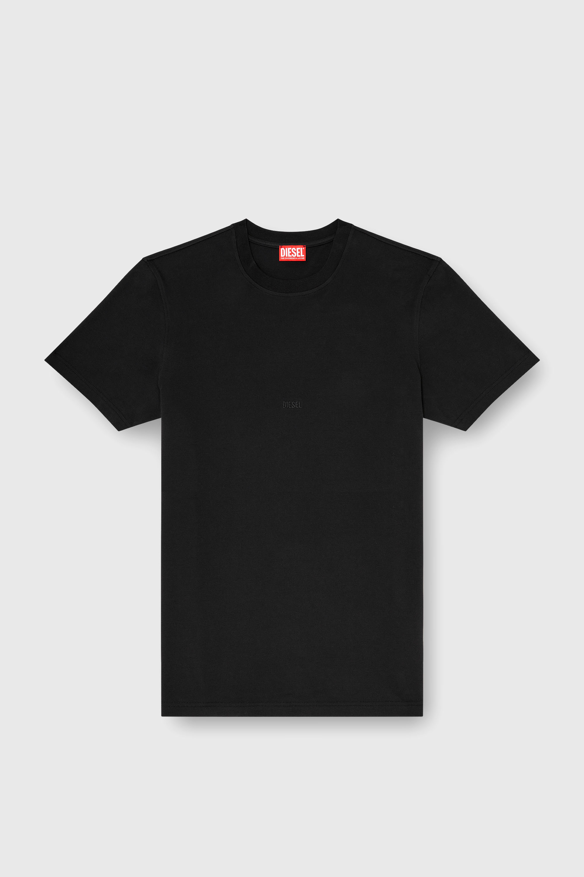 Diesel - T-ADJUST-AA2, Camiseta de interlock de algod&oacute;n con logo bordado Hombre in Negro - 2