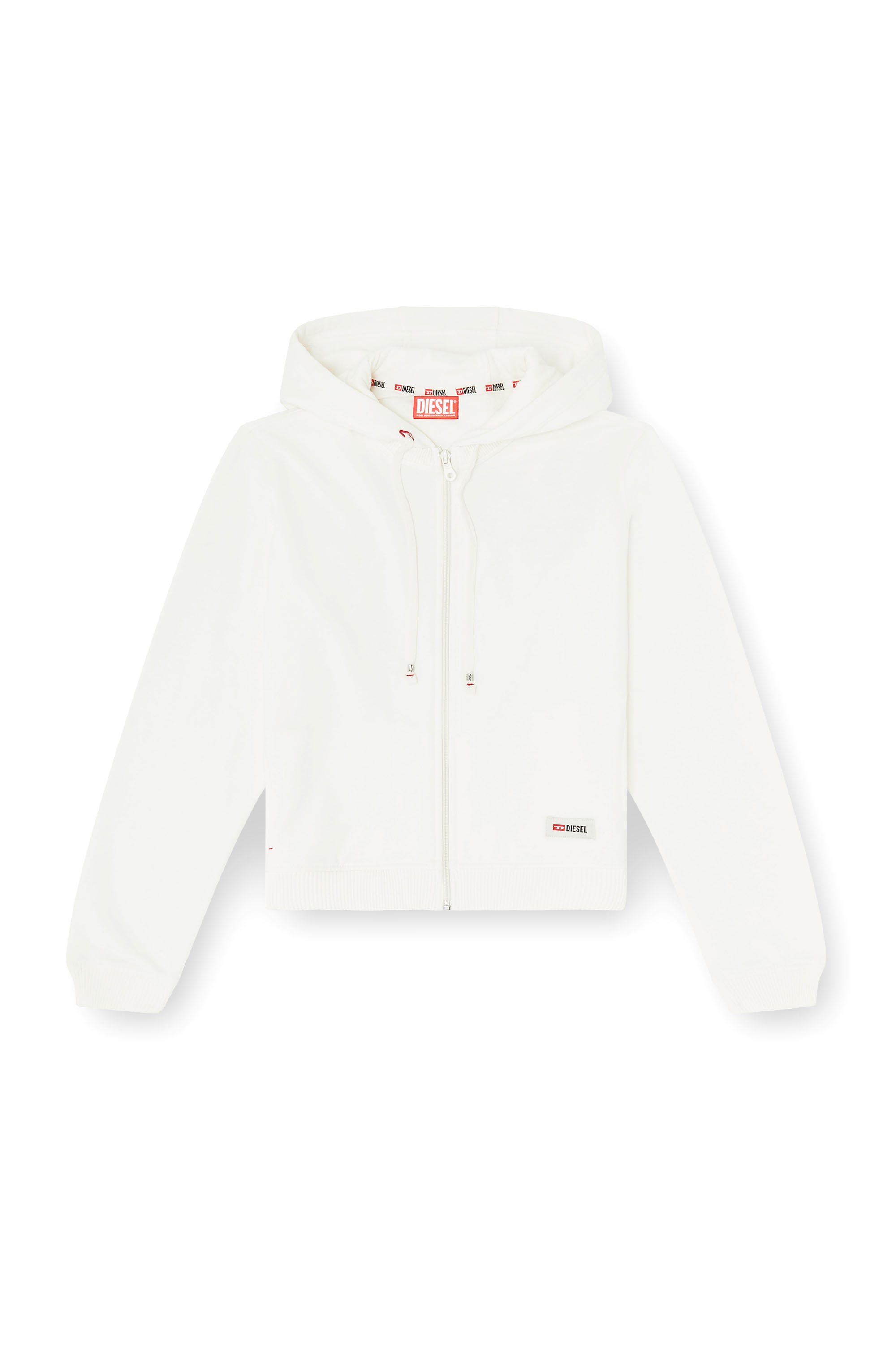 Diesel - HARRIET-D-CORE, Sudadera con capucha en mezcla de algod&oacute;n afelpado Mujer in Blanco - 2