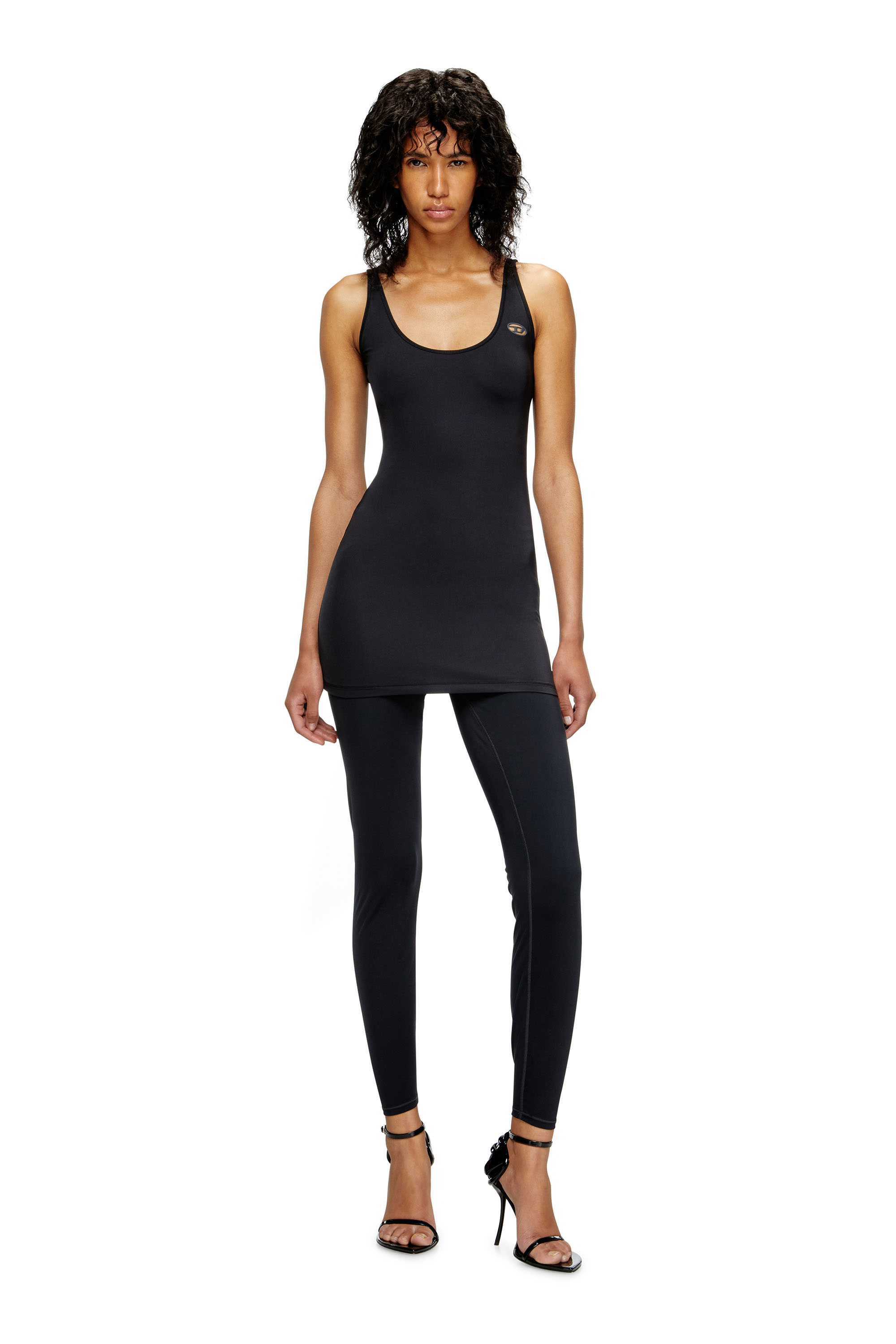 Diesel - FRANKIE-UTLT, Vestido lencero elástico Mujer in Negro - 2
