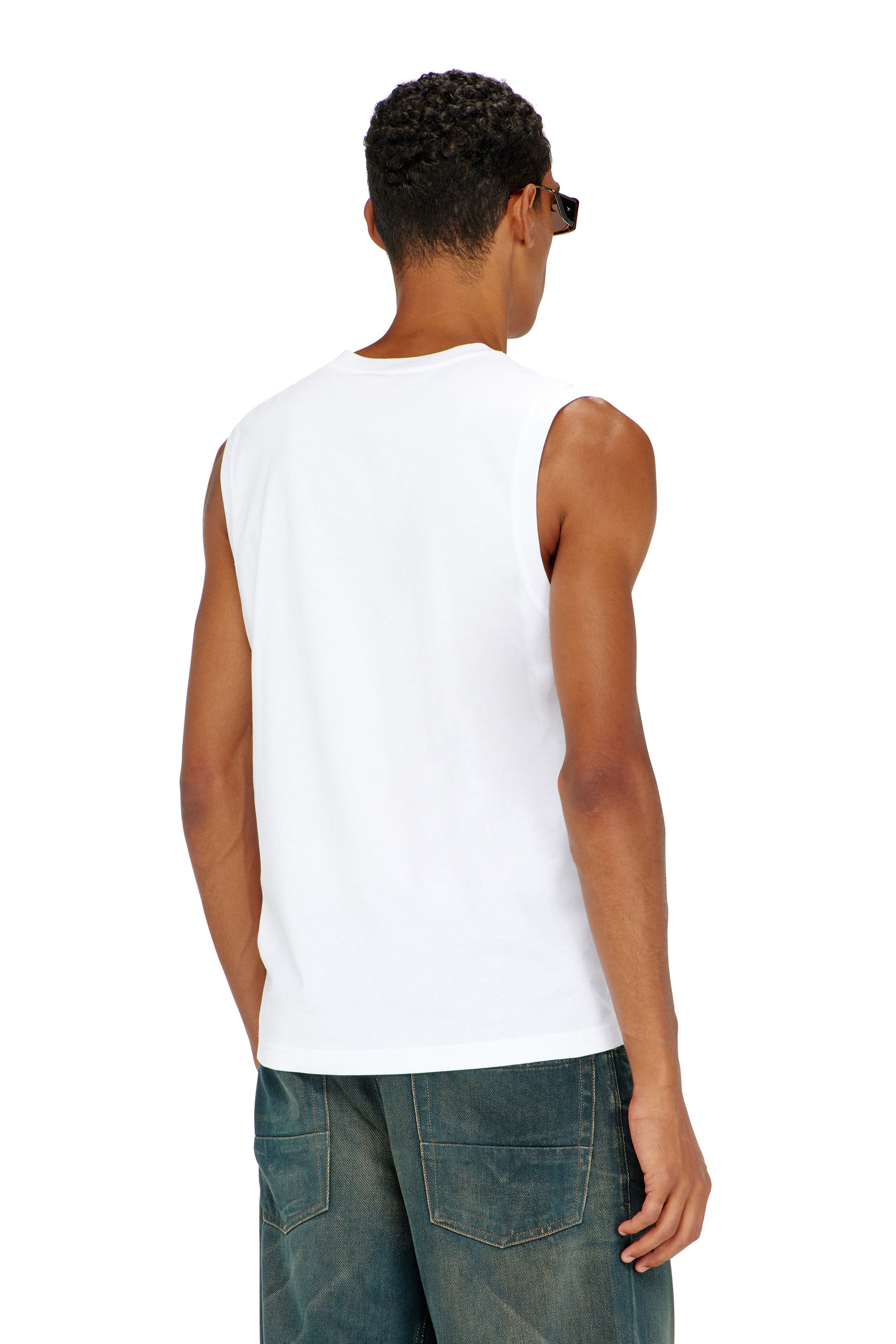 Diesel - T-ISCO-DIV, Man's Tank top with chest logo print in White - 4