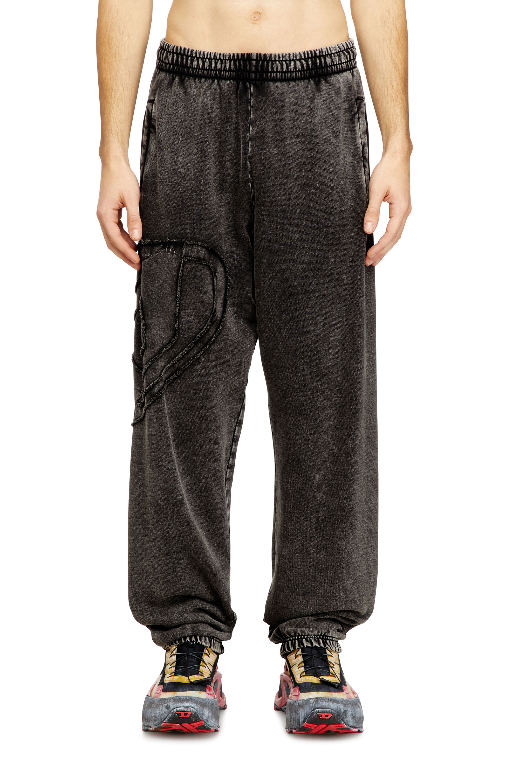 Diesel - P-MARKY-DEN, Pantalones de chándal de algodón orgánico con parche Oval D Hombre in ToBeDefined - 1