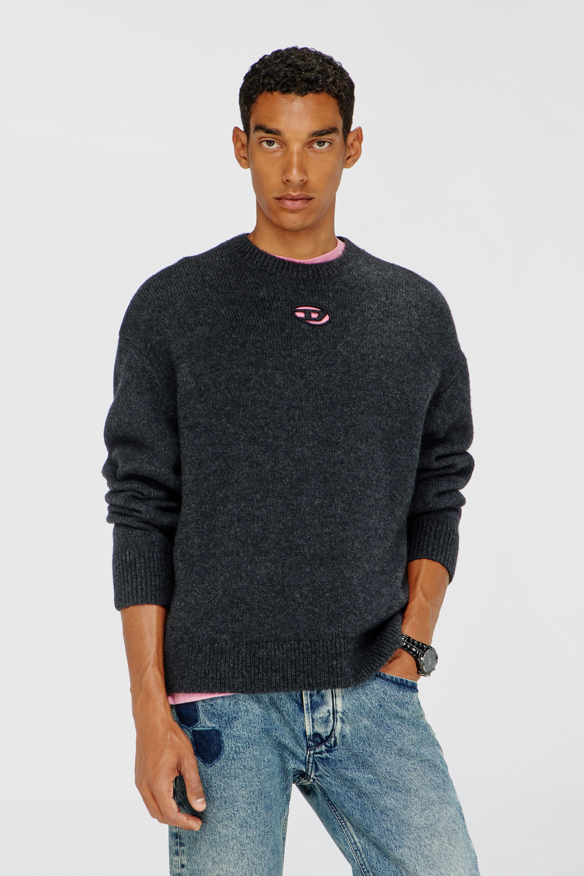 Diesel - K-AREESO, Jersey de mezcla de lana y alpaca Hombre in Negro - 2