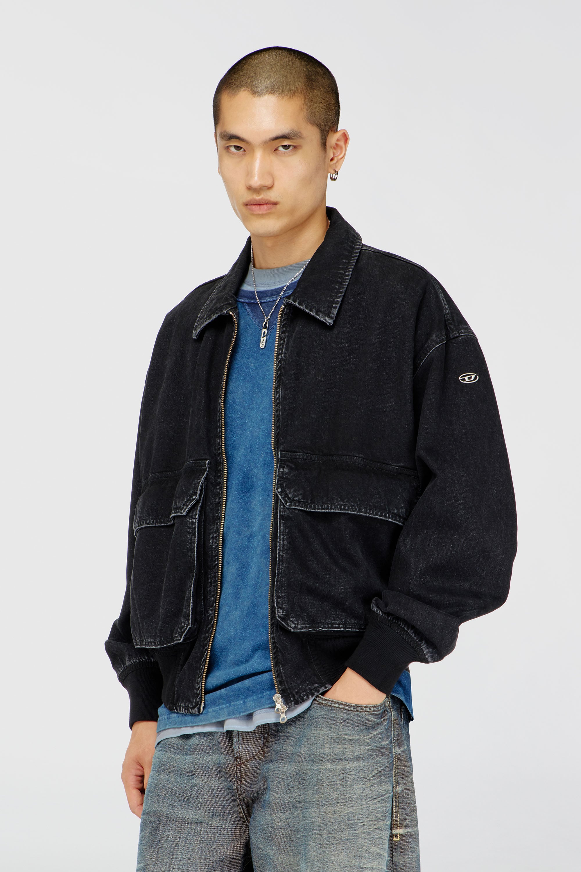 Diesel - D-KURZ, Chaqueta de mezclilla Unisex in Negro - 2