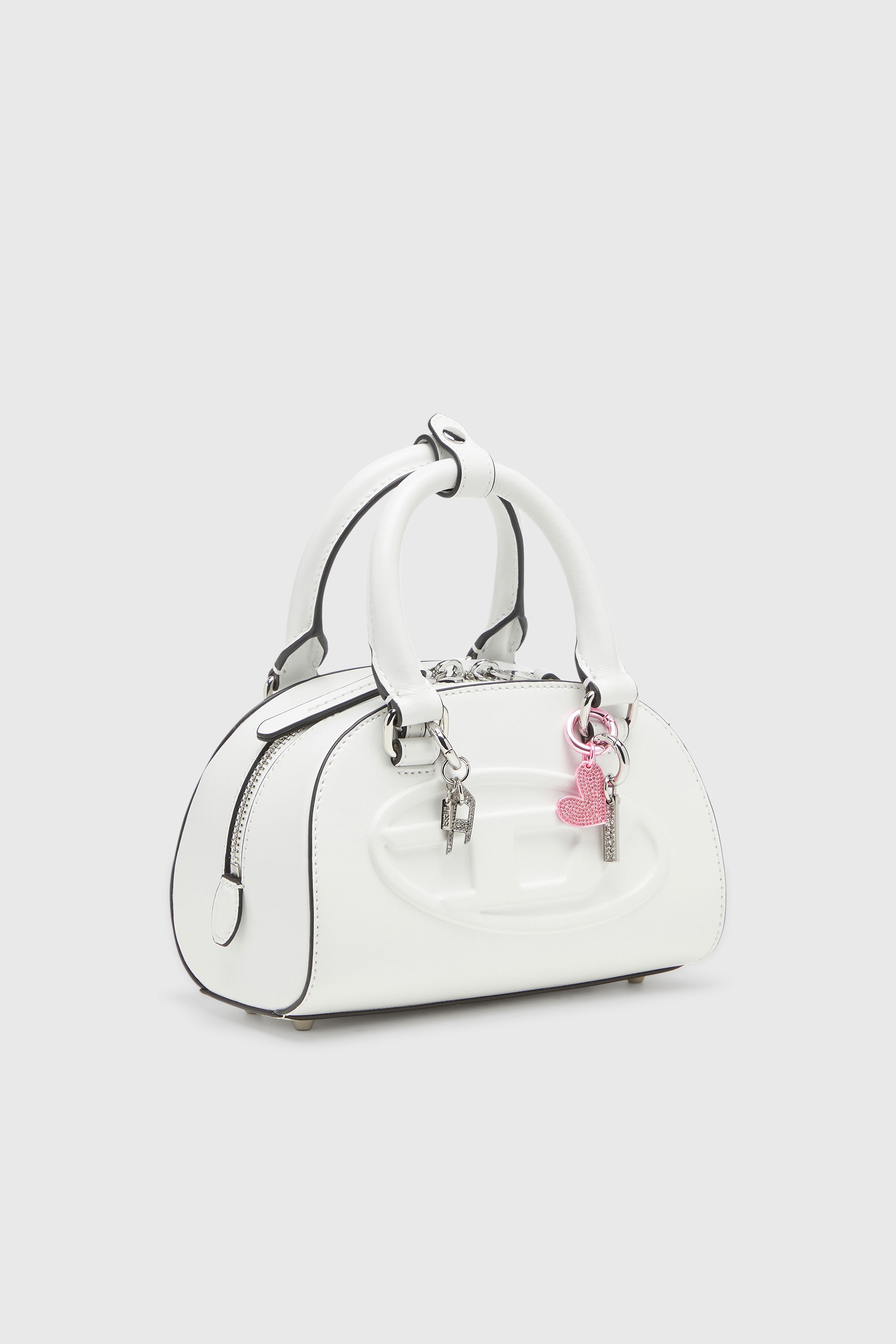 Diesel - 1DR DOME TOP HANDLE, 1DR Dome-Bolso bowling de cuero Mujer in Blanco - 2
