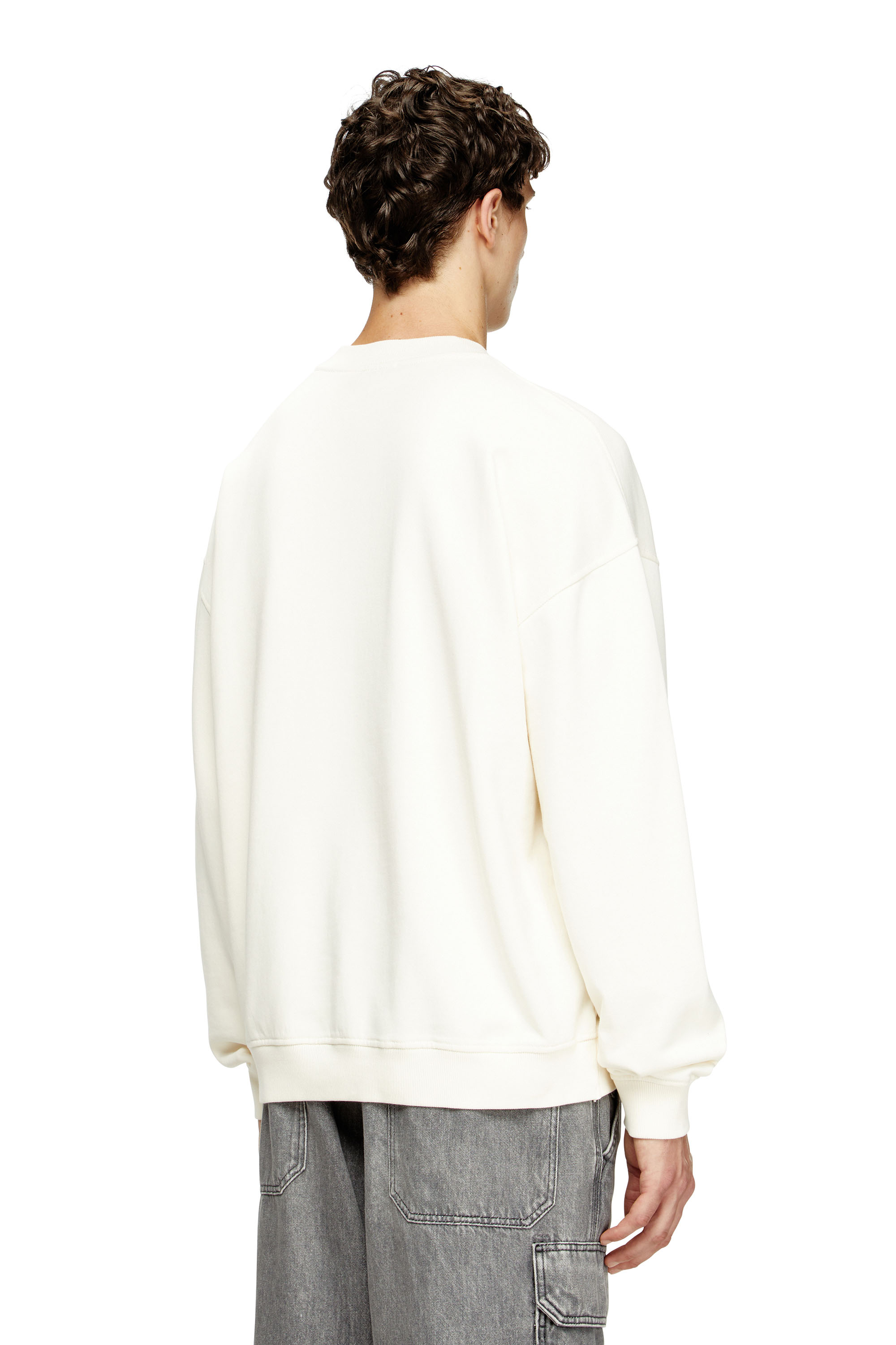 Diesel - S-BOXT-N5, Sudadera con logotipo desgastado en relieve Hombre in Blanco - 4