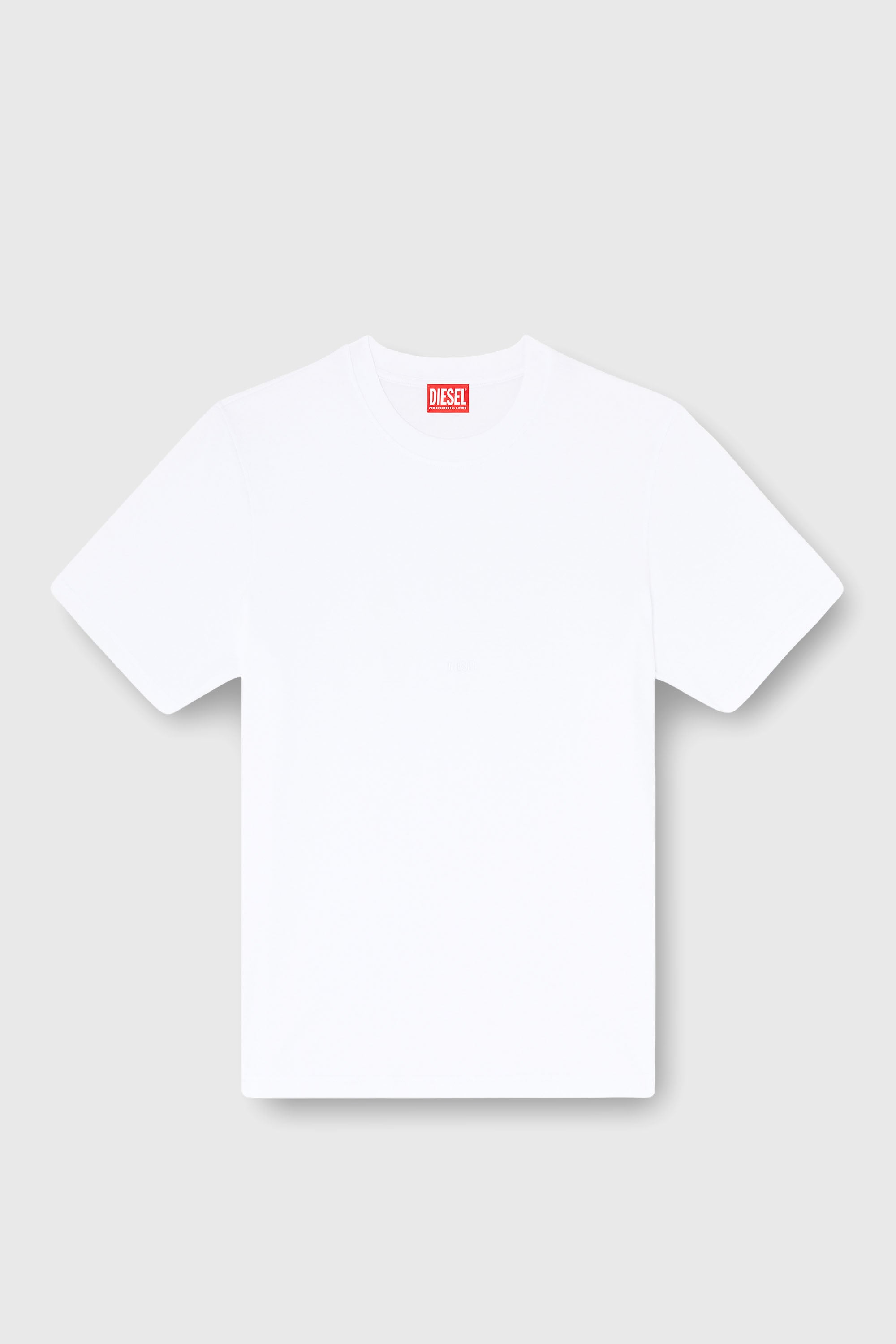 Diesel - T-ADJUST-AA2, Camiseta de interlock de algod&oacute;n con logo bordado Hombre in Blanco - 2
