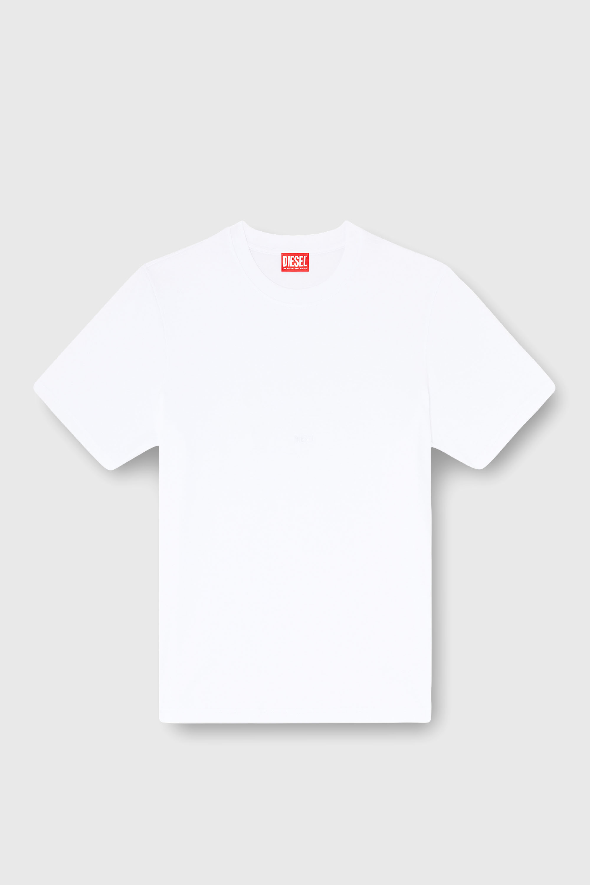 Diesel - T-ADJUST-AA2, Camiseta de interlock de algod&oacute;n con logo bordado Hombre in Blanco - 2