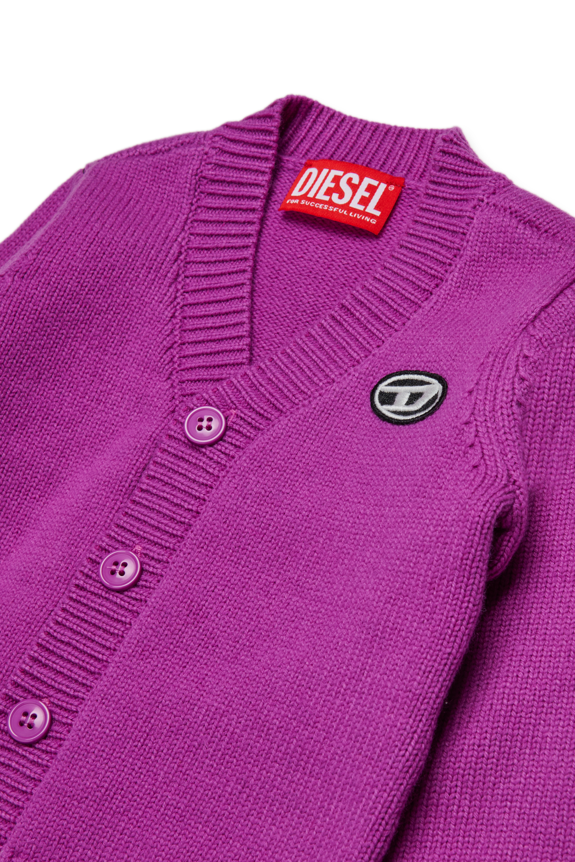 Diesel - KLONCARDIGANB, Cardigan de mezcla de lana Unisex in Morado - 3