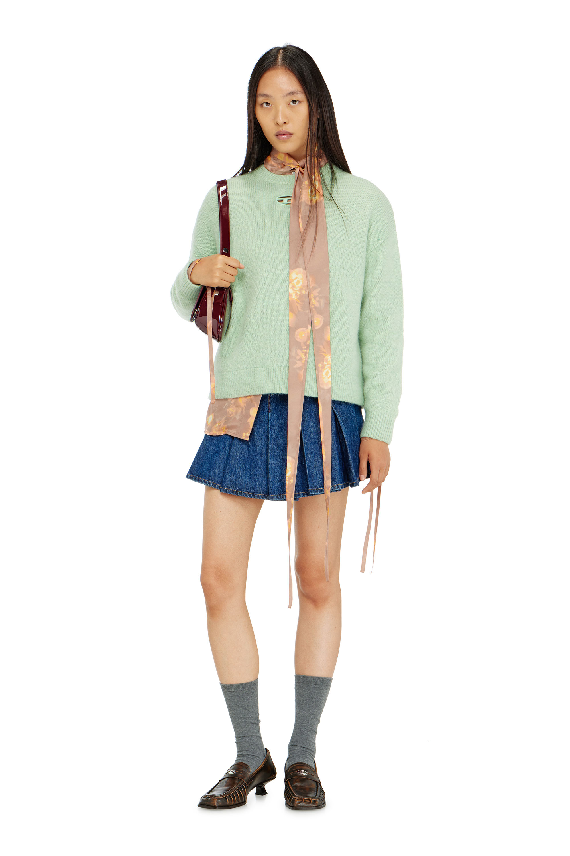 Diesel - M-AREETA, Jersey de mezcla de lana y alpaca Mujer in Verde - 2