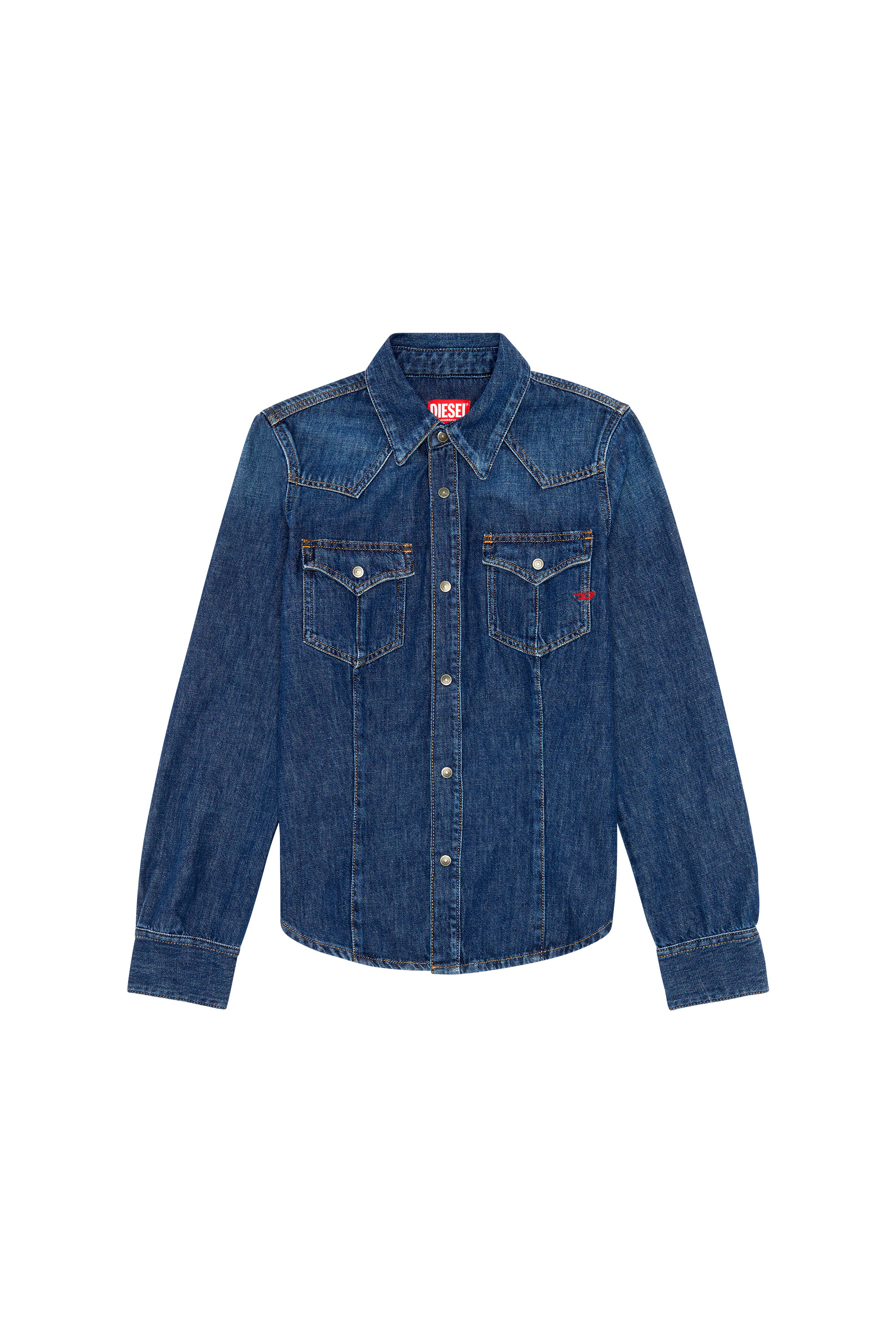 Diesel - DE-WAVES, Camisa western en denim Mujer in Azul marino - 2