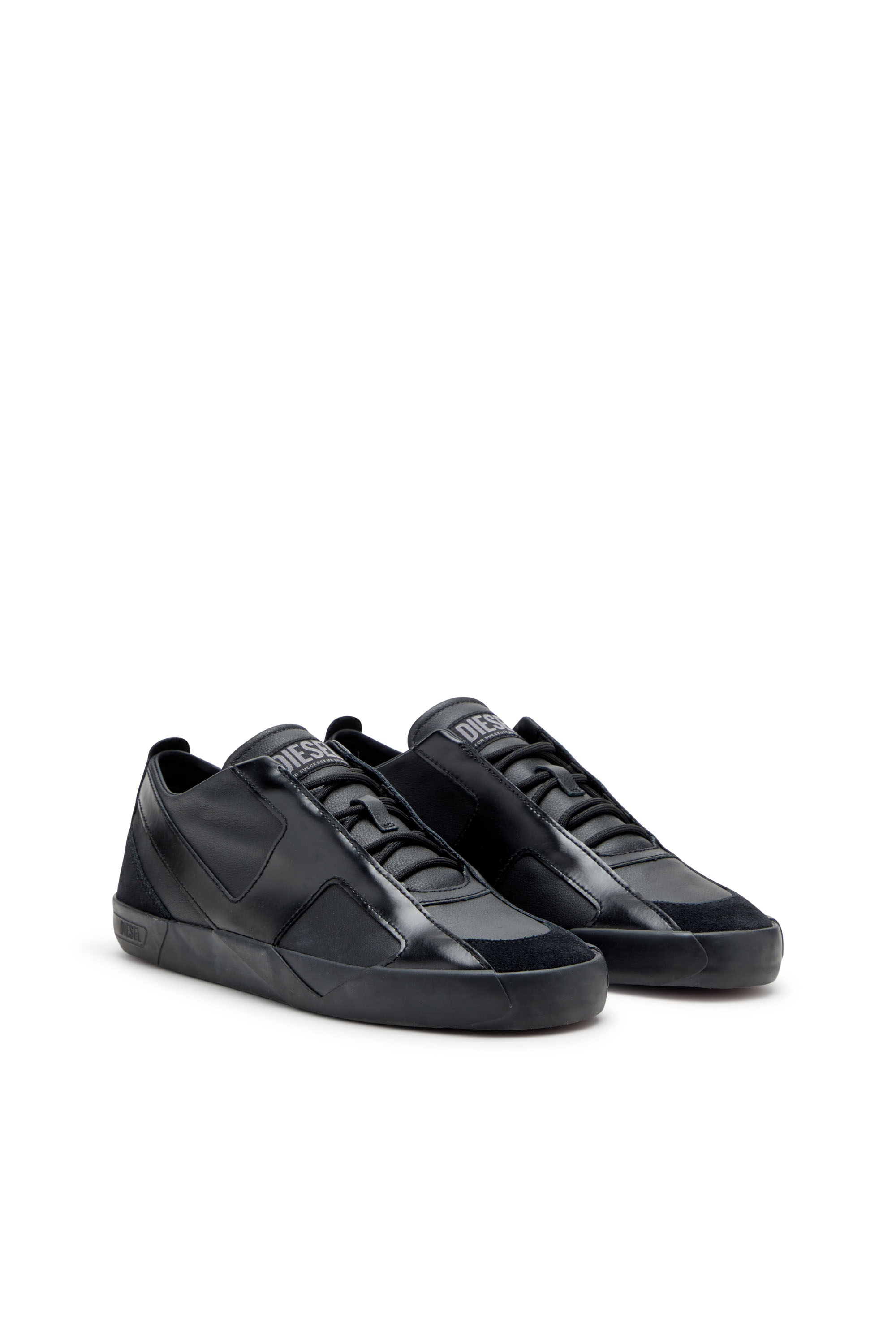 Diesel - S-SLANTE-D LOW, S-Slante-D-Deportivas de ante y cuero con logotipo D Hombre in Negro - 2