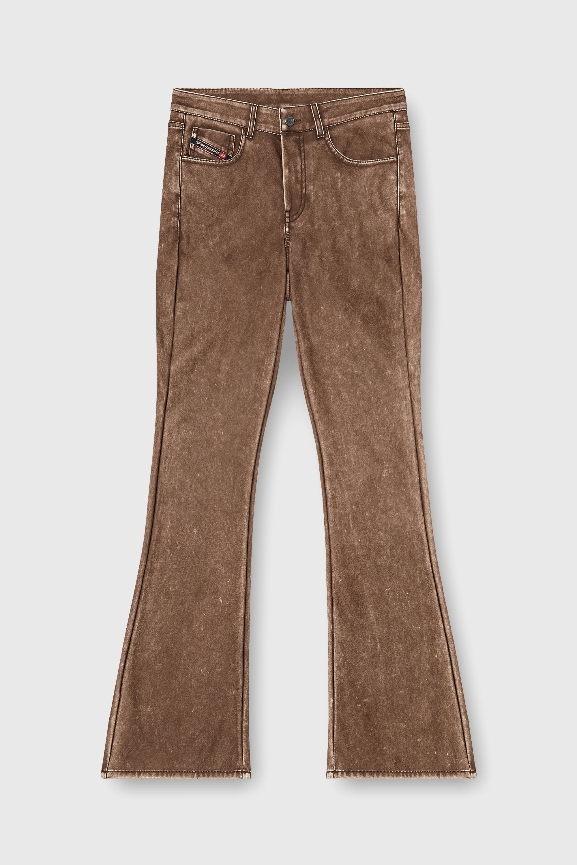 Diesel - P-STELLAR-S1, Pantal&oacute;n bootcut en tejido revestido tratado Mujer in Marr&oacute;n - 2