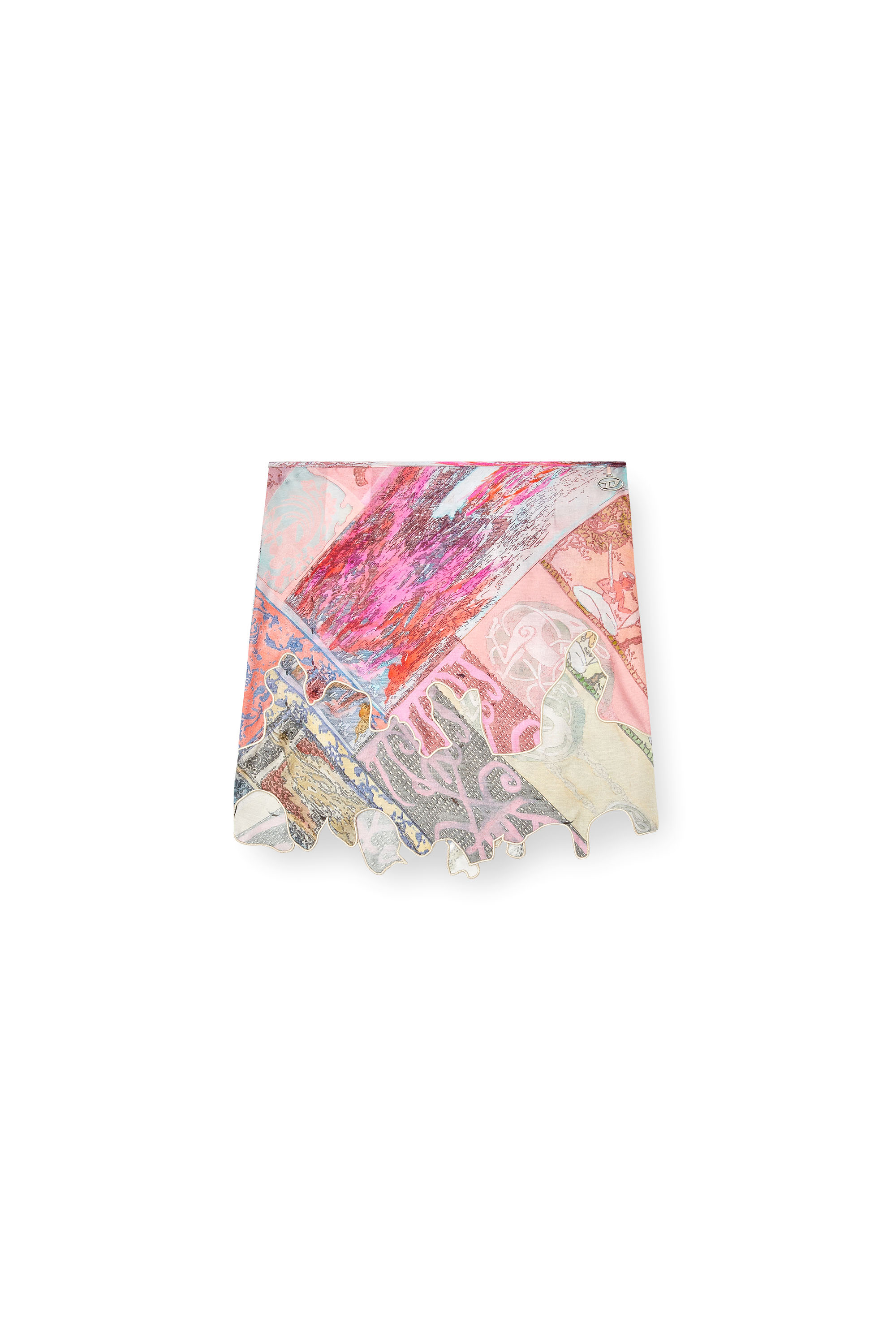 Diesel - O-DARE, Falda mini de viscosa con estampado heráldico Mujer in Rosa - 3