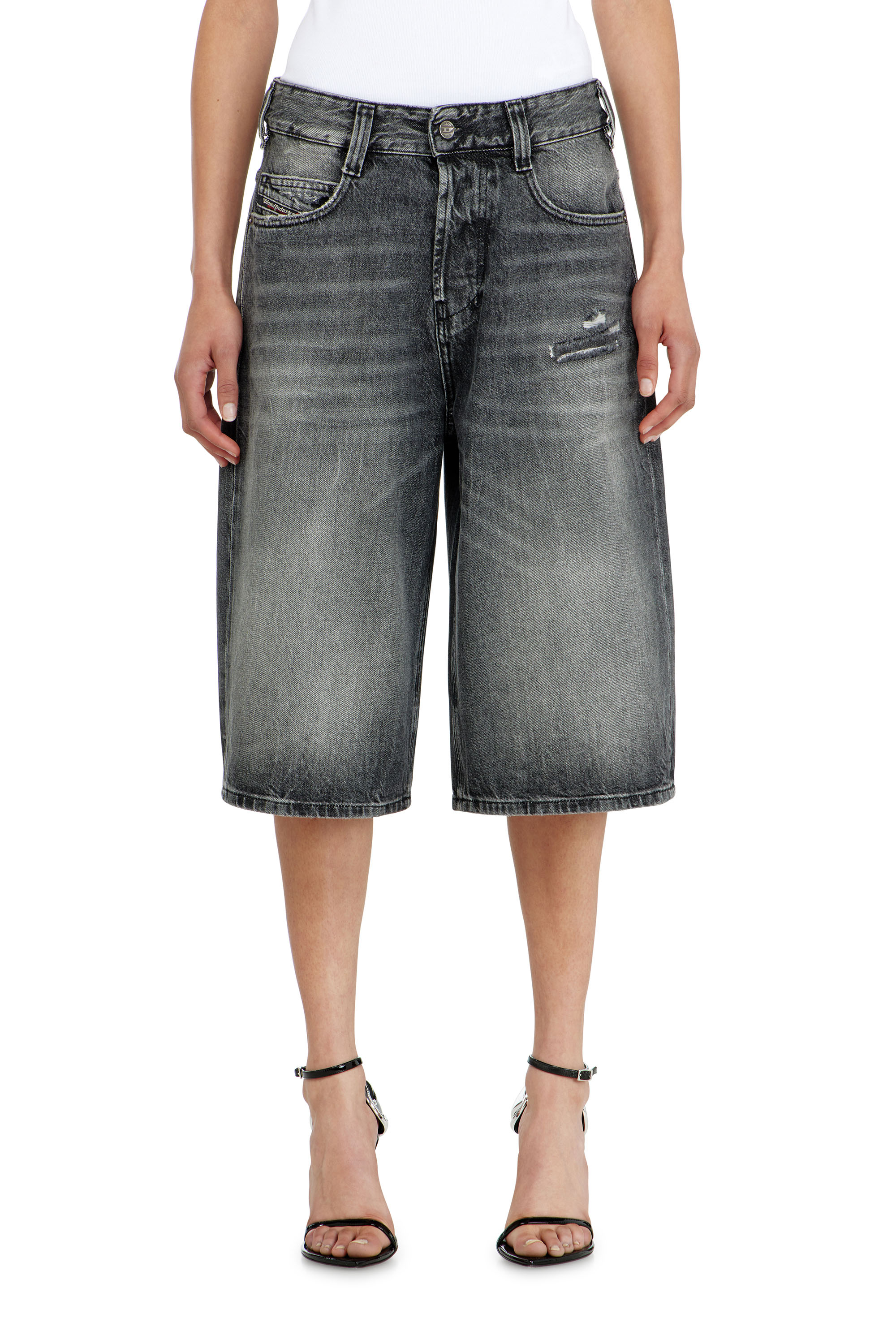 Diesel - D-ENIM-M-SHORT, Shorts relaxed de denim con abrasiones Unisex in ToBeDefined - 1