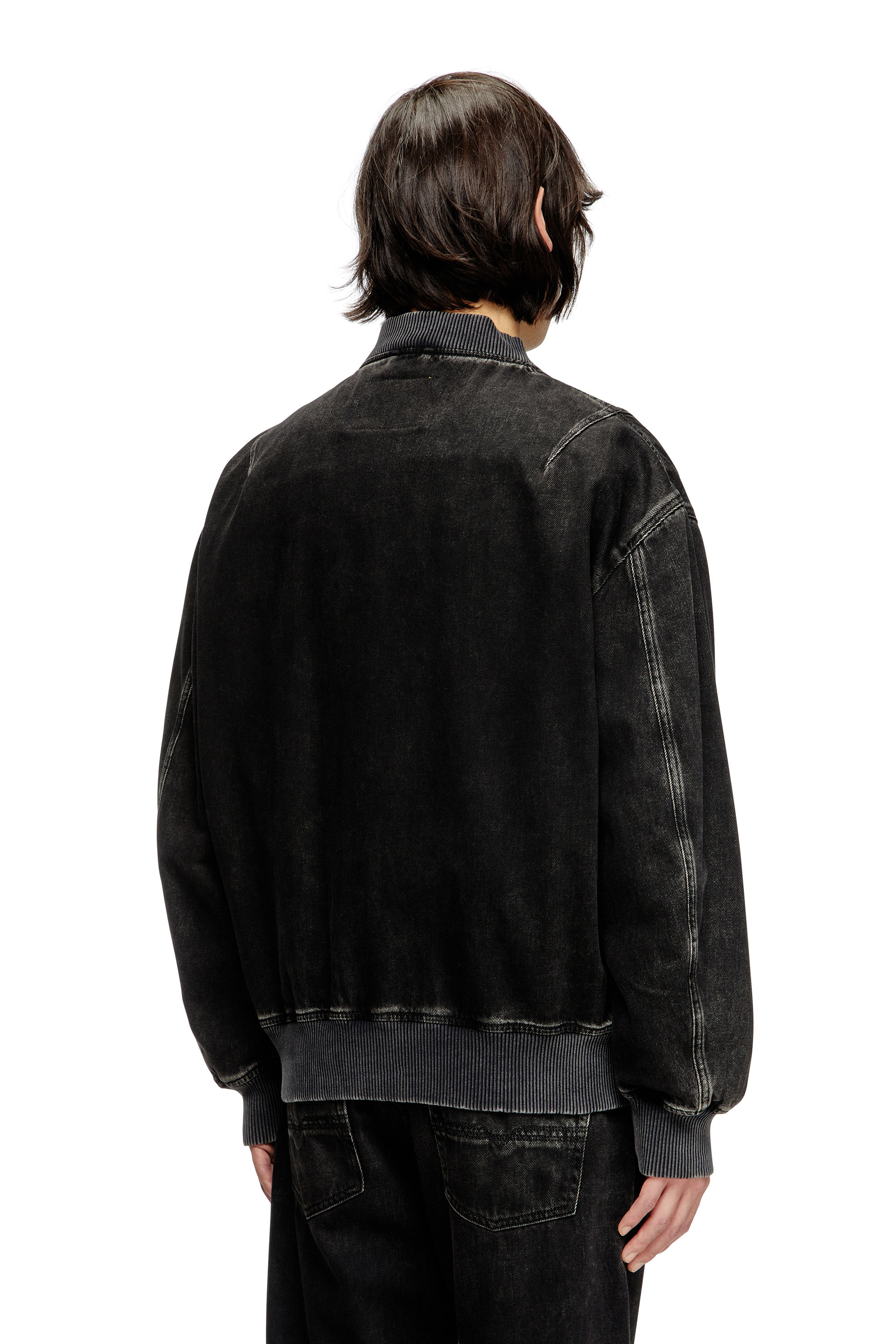 Diesel - D-VINZ, Chaqueta bomber en denim de lavado impecable Hombre in Negro - 4