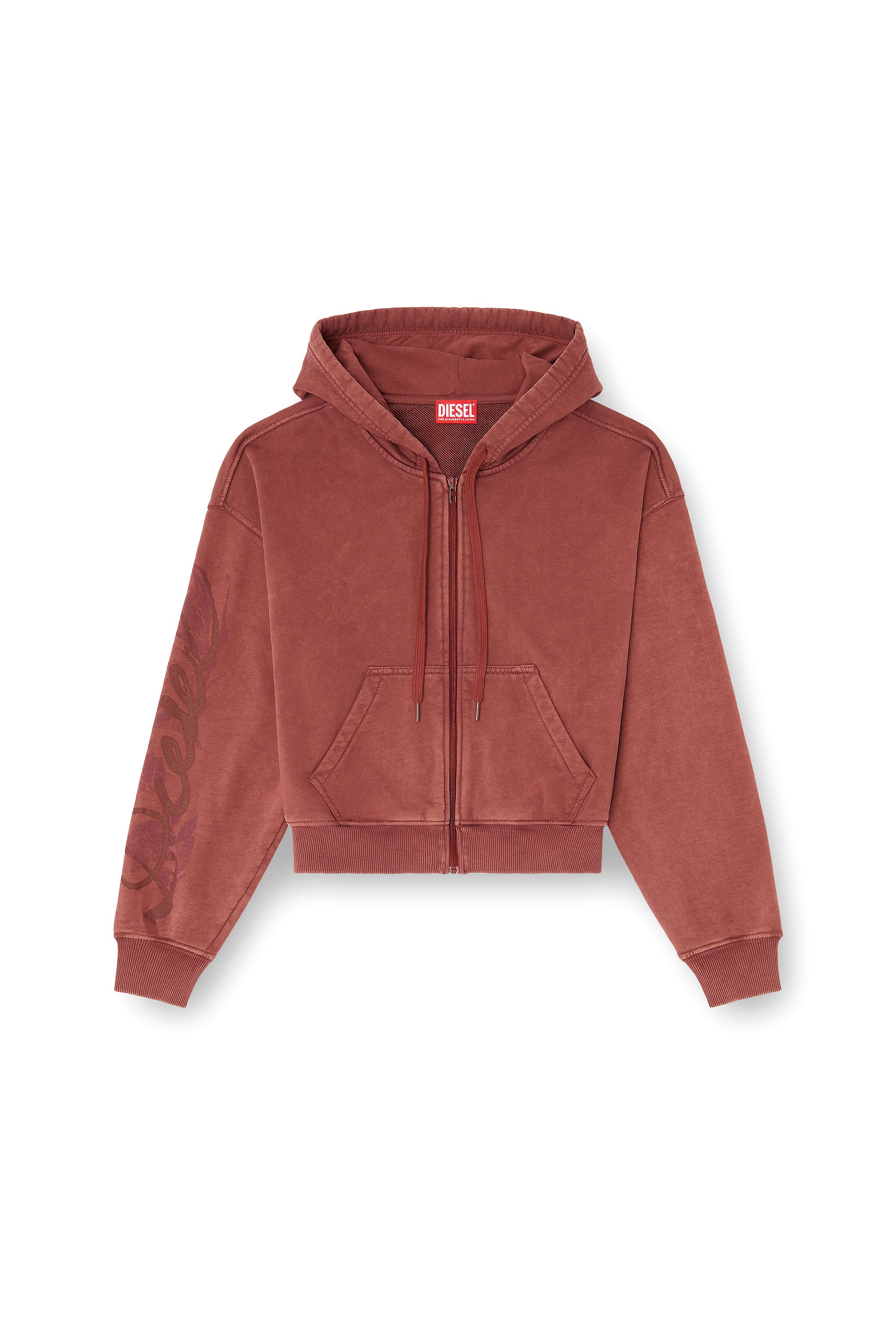 Diesel - F-ELYCY, Sudadera con cremallera y logo floral en relieve Mujer in ToBeDefined - 3