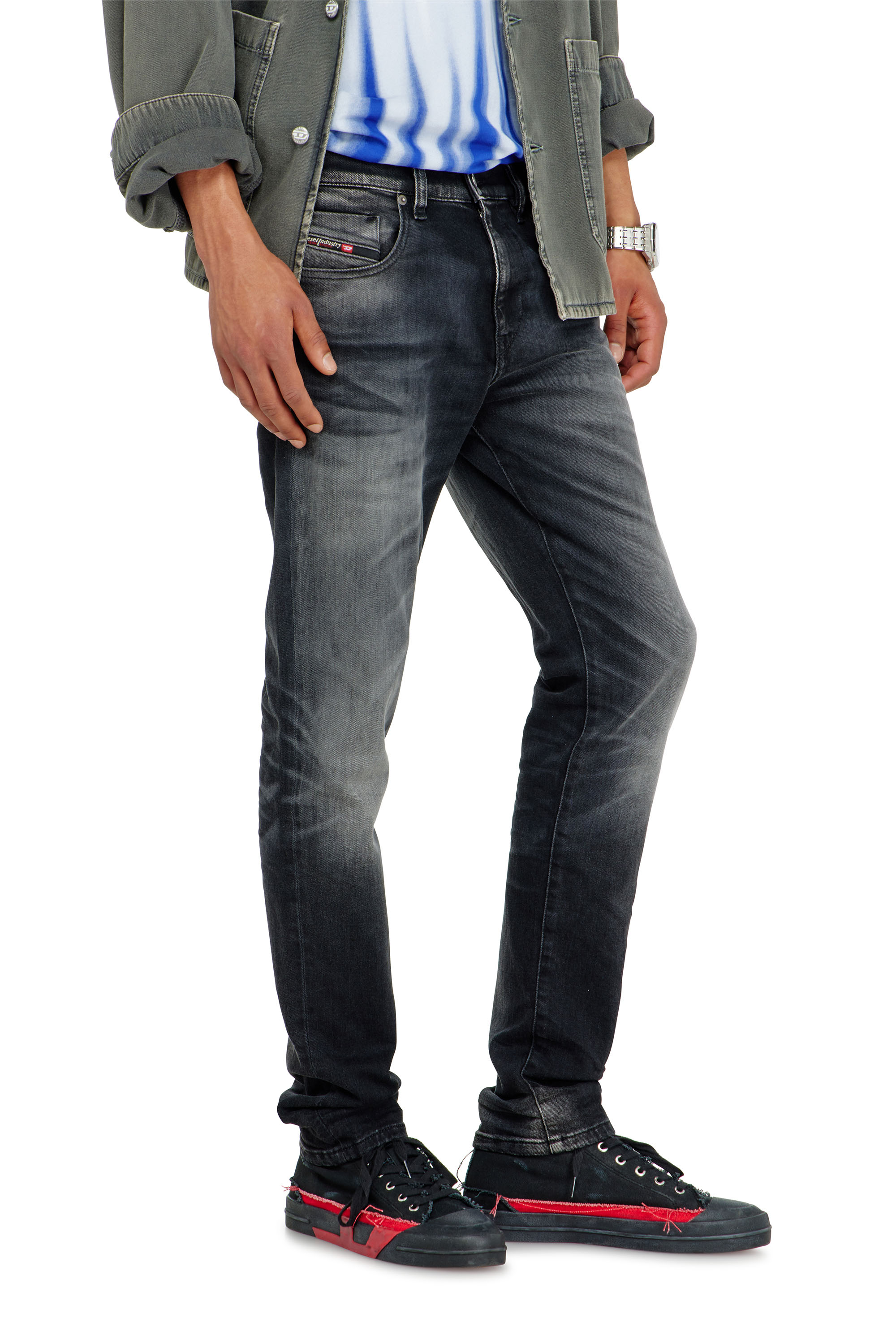 Diesel - Slim Jeans 2019 D-Strukt 09P38 Hombre, Negro/Gris oscuro - 7