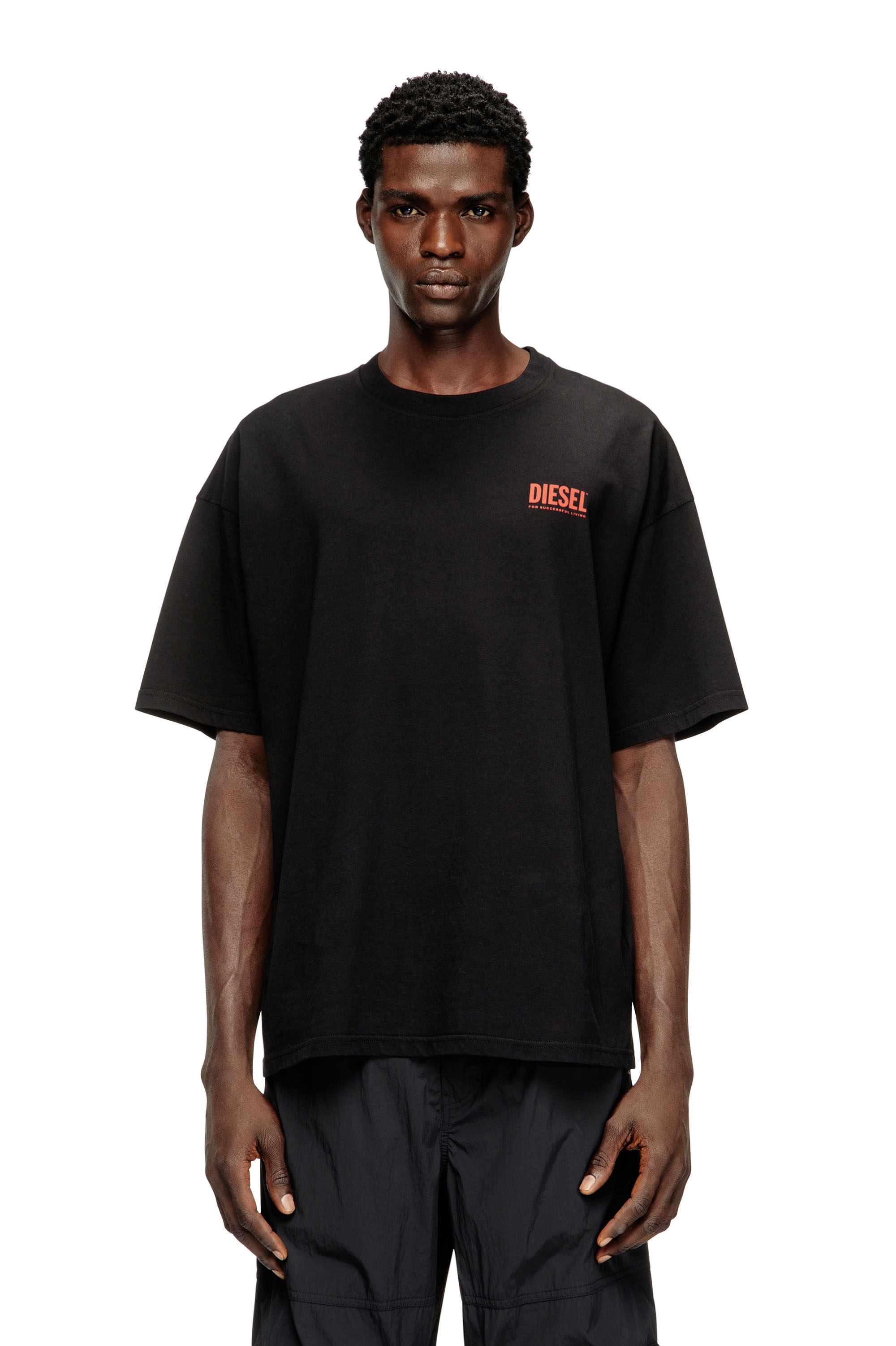 Diesel - T-BOXT-BISK, Camiseta de algodón con estampado Diesel Biscotto Hombre in Negro - 1