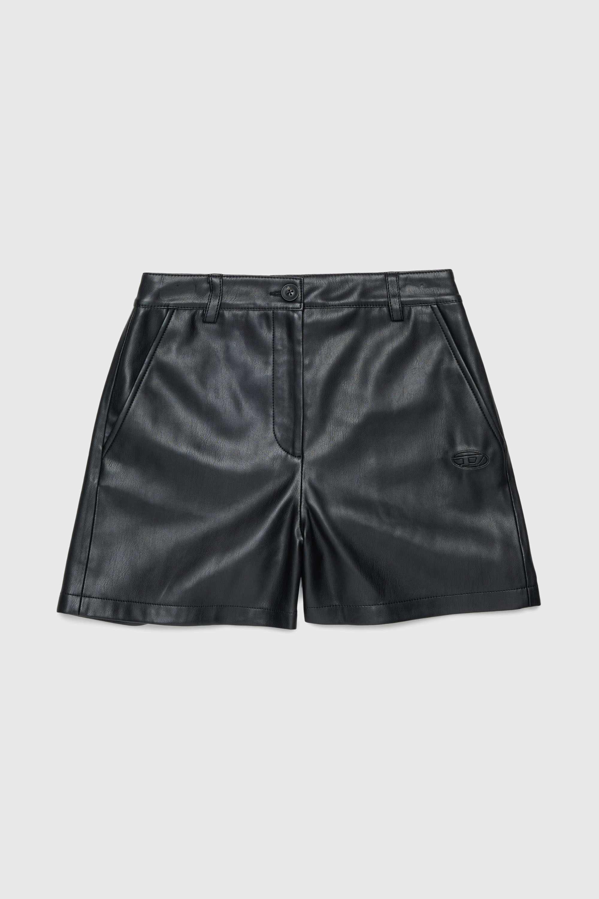 Diesel - PJENNY, Shorts de tejido revestido Mujer in Negro - 1