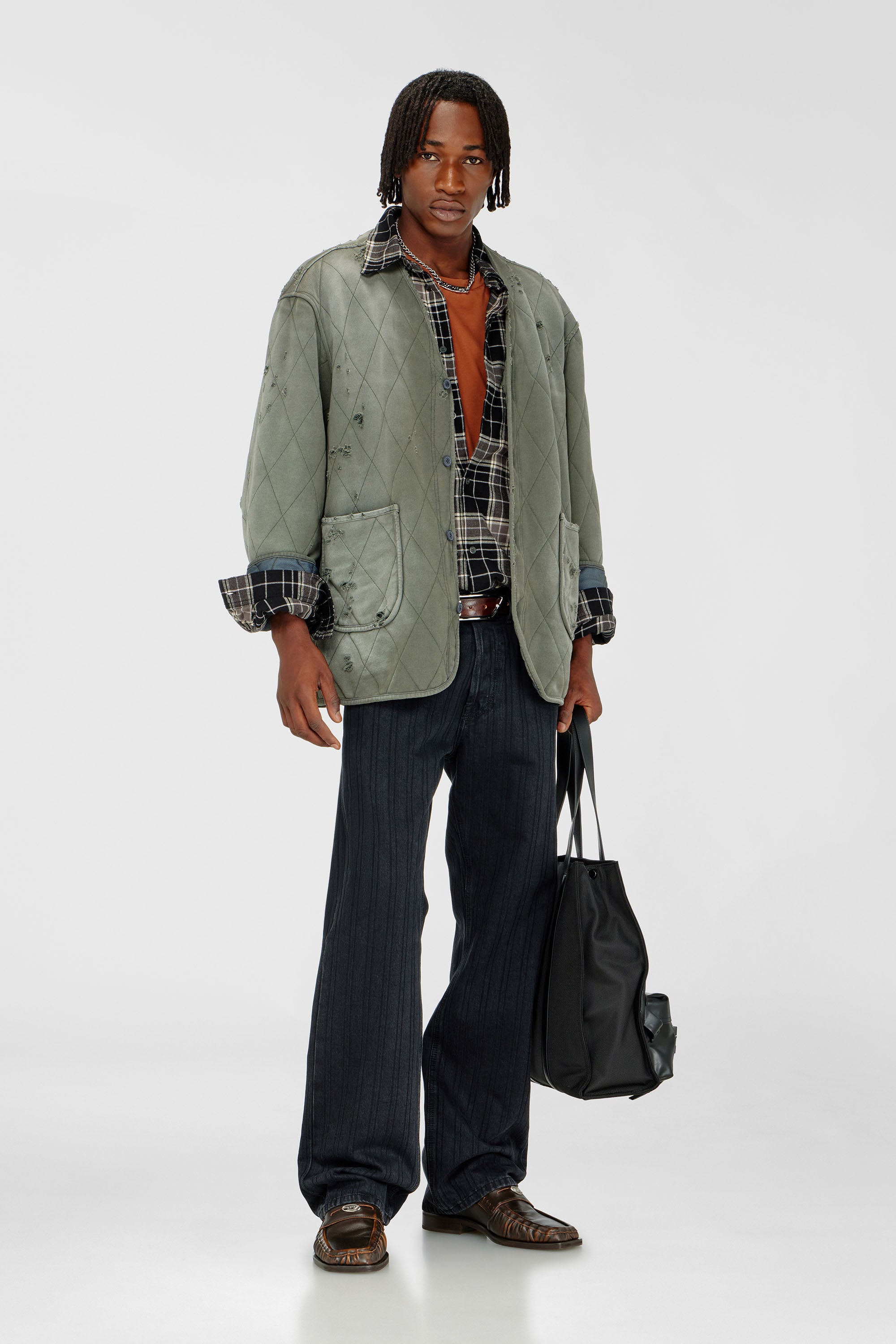Diesel - Relaxed Jeans 1980 D-Eeper 09Q12 Hombre, Negro/Gris oscuro - 2