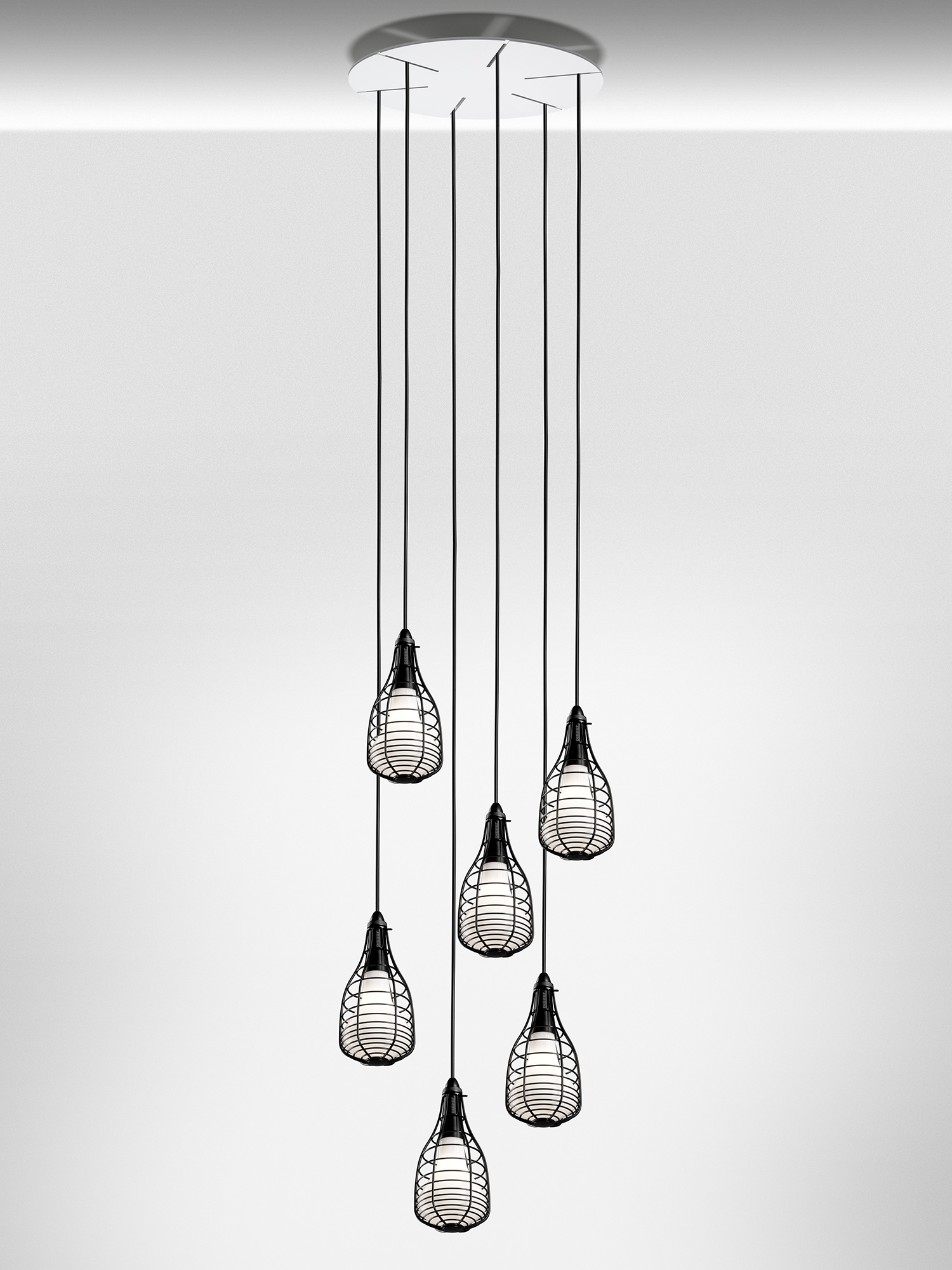 Diesel - CAGE SOSPENSIONE MIC, L&aacute;mpara colgante con jaula decorativa Unisex in Negro - 3