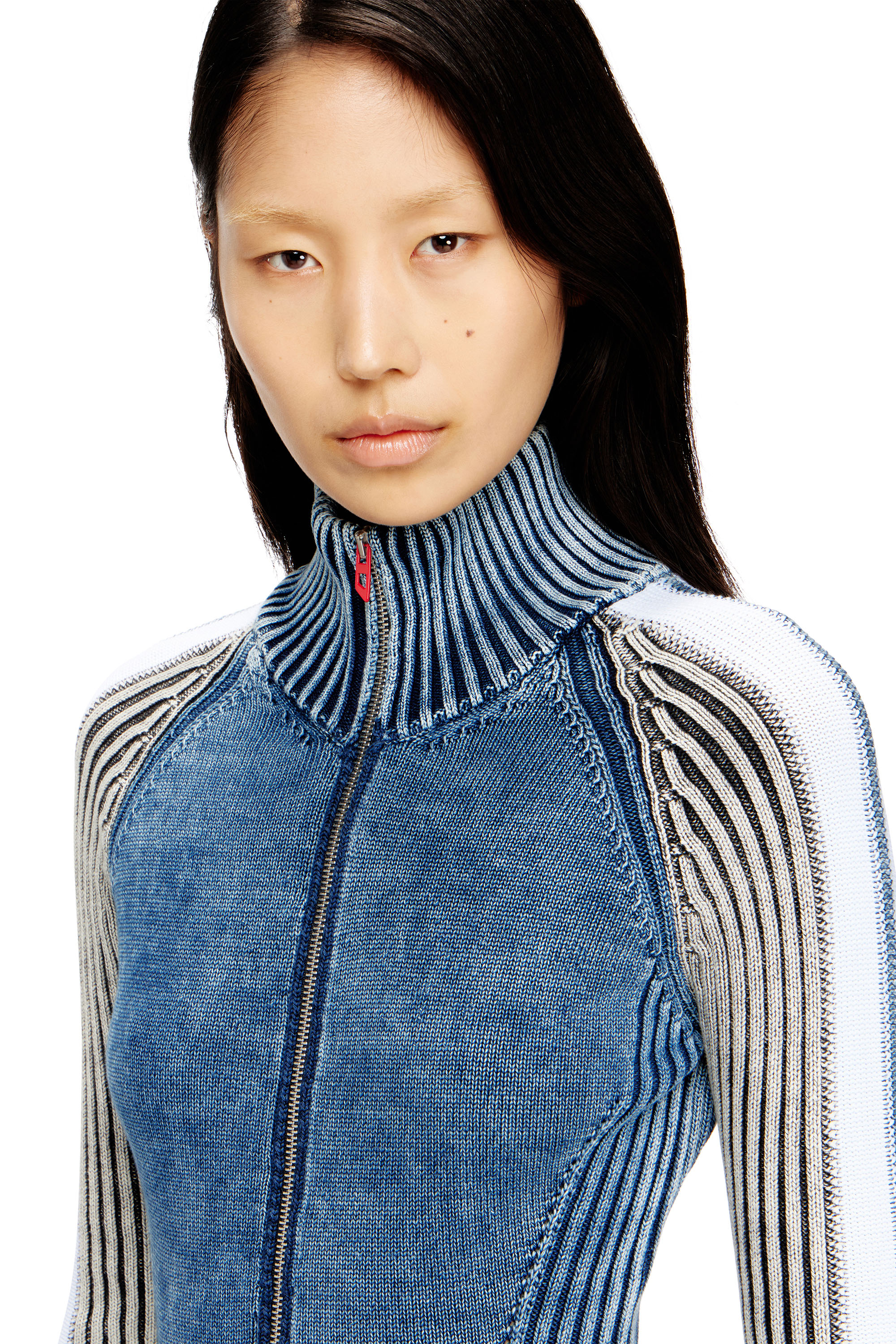 Diesel - M-ESTELLE, Vestido corto de cuello alto en tejido índigo Mujer in ToBeDefined - 4