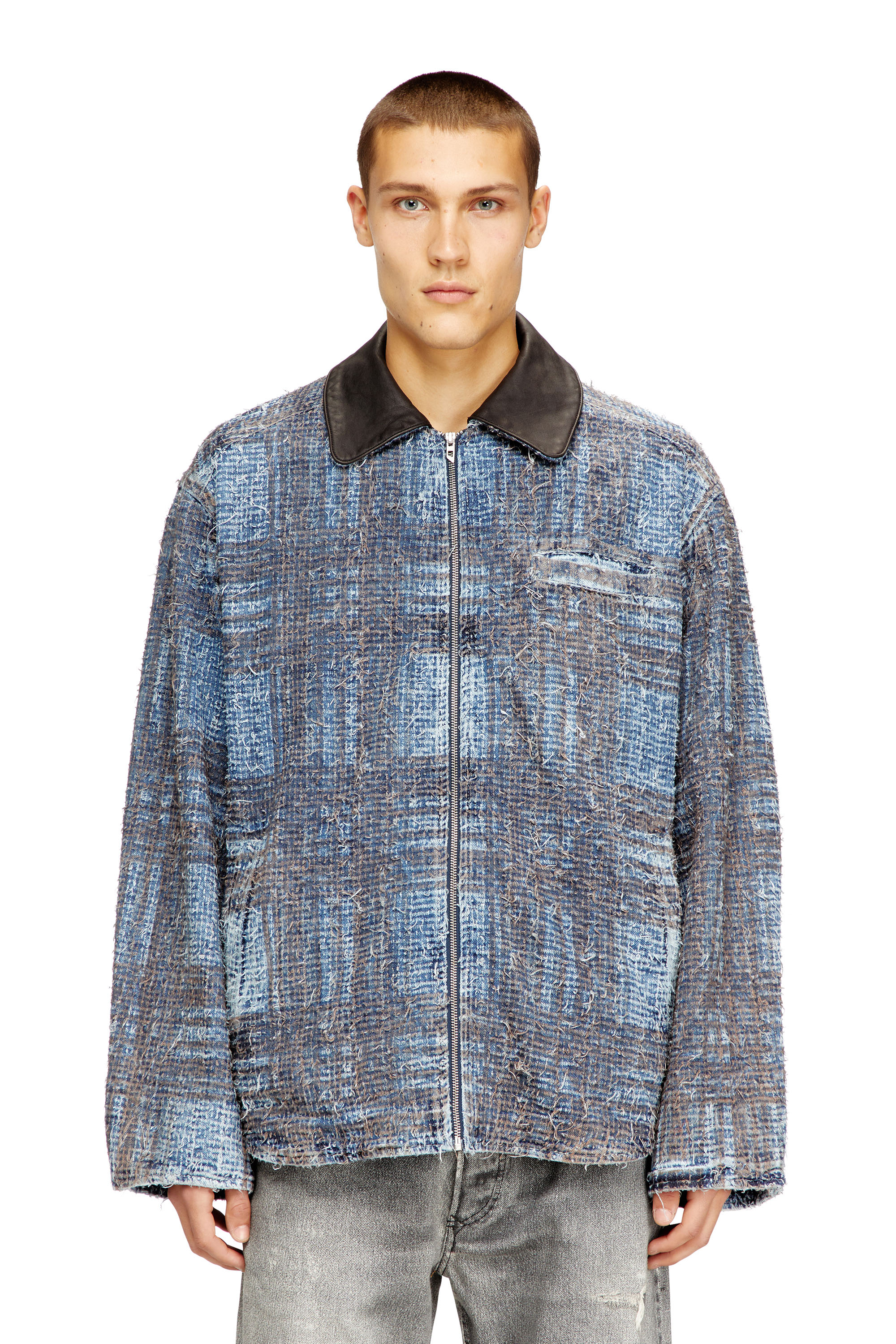 Diesel - D-IVAR-S1, Chaqueta en denim bouclé gráfico Hombre in ToBeDefined - 1