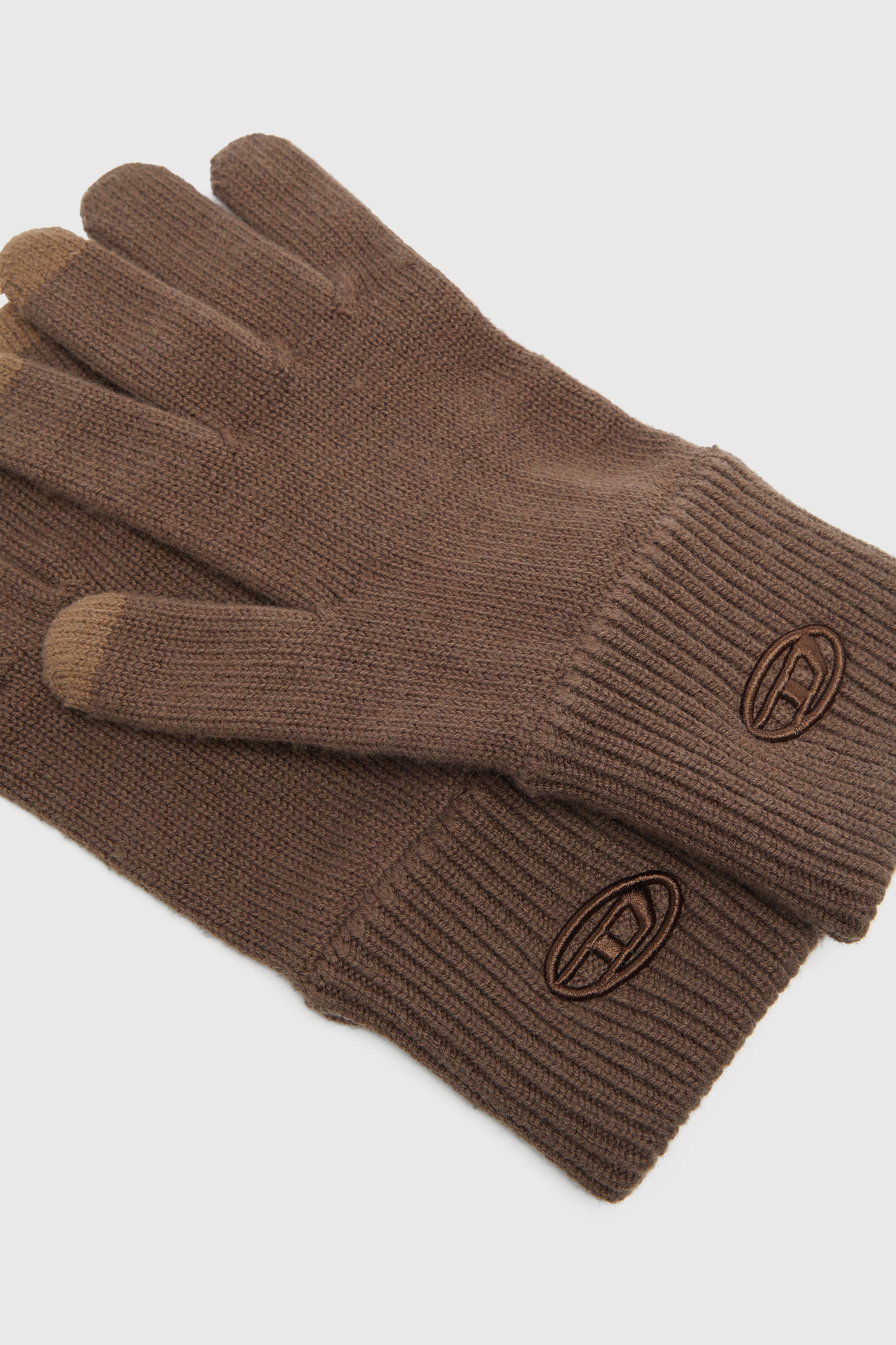 Diesel - K-CODY-A, Guantes de mezcla de lana con logo bordado Unisex in Marr&oacute;n - 2