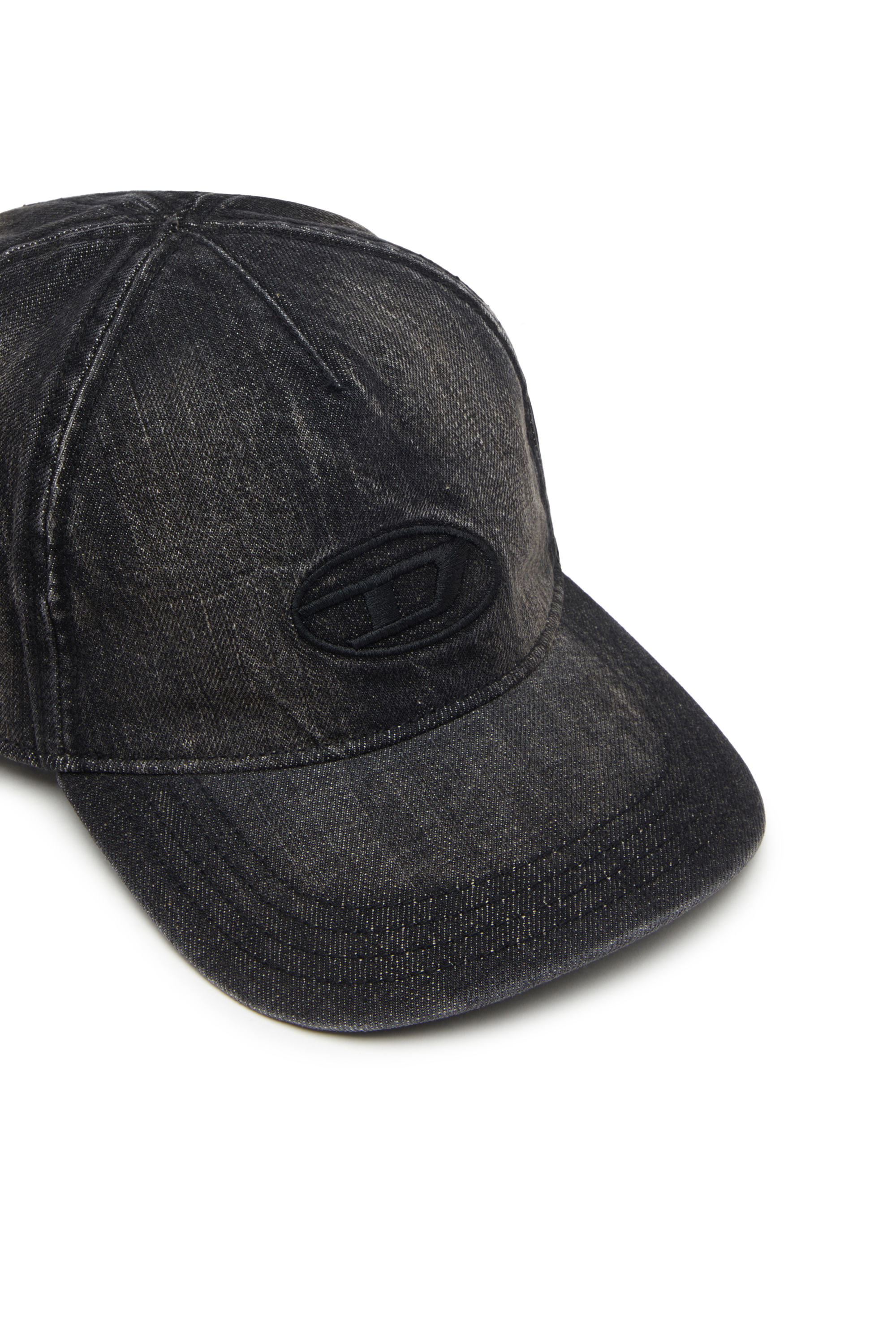 Diesel - C-ENIC, Gorra vaquera con detalles deshilachados y logotipo bordado. Hombre in Negro - 3