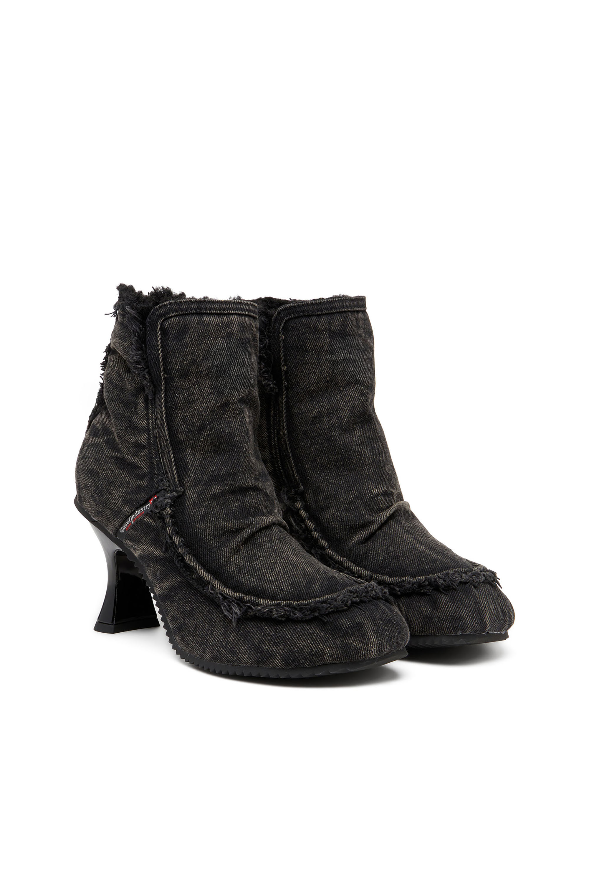 Diesel - D-WOODSTOCK HEEL AB, D-Woodstock - Botas de denim con tacón Mujer in Negro - 3