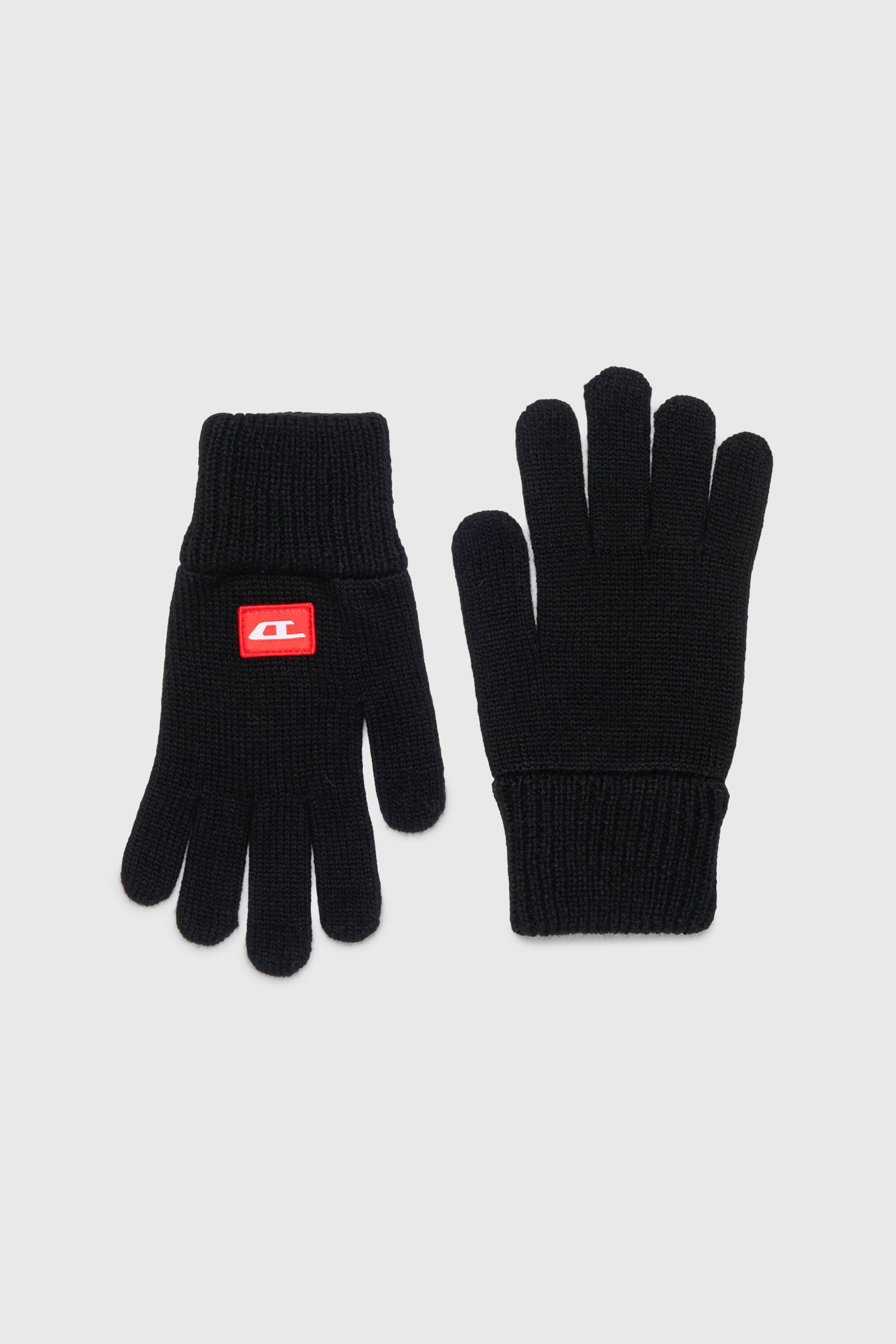 Diesel - NLOT, Guantes t&aacute;ctiles de punto mezcla de lana Unisex in Negro - 1