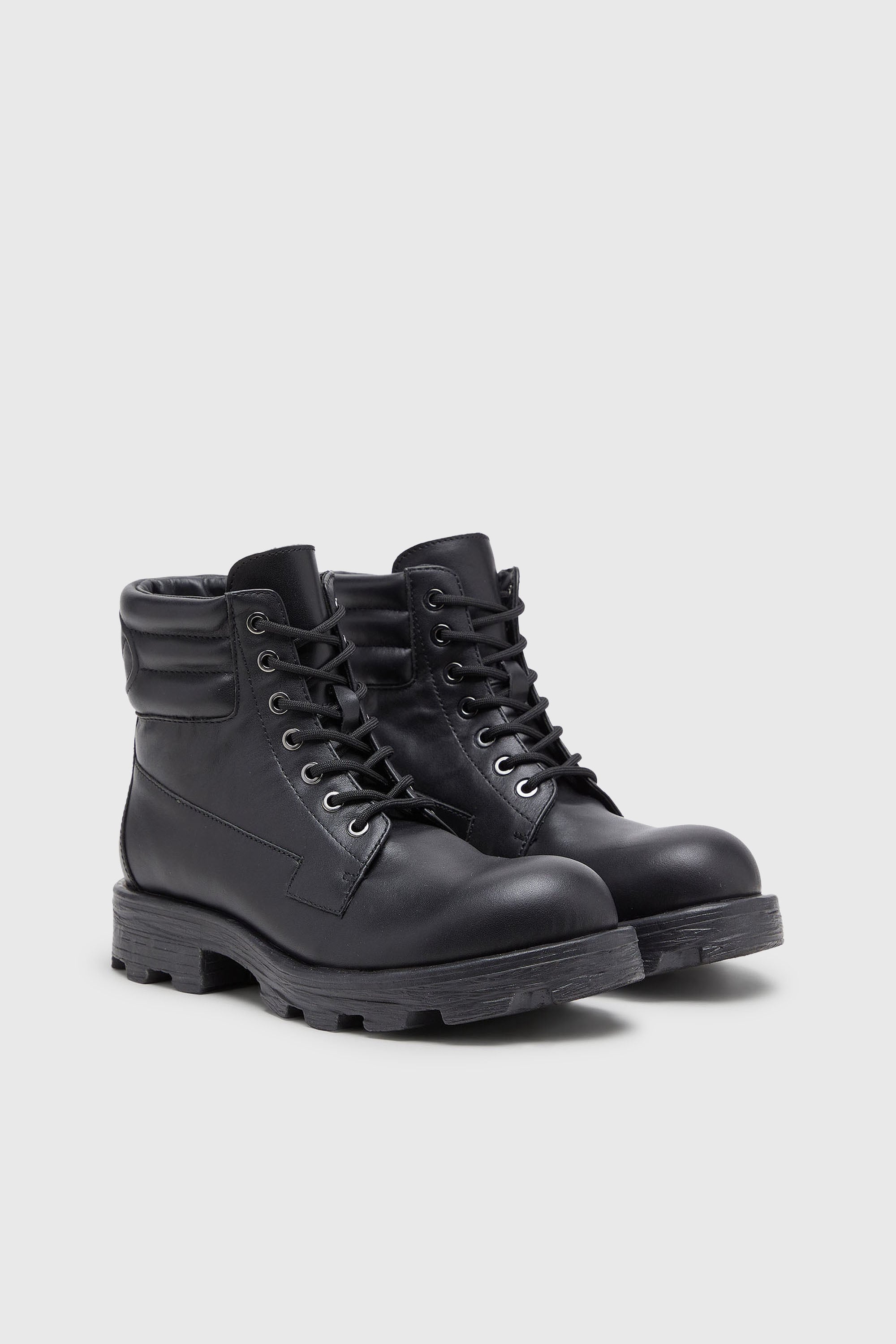 Diesel - D-HAMMER LACE UP, D-Hammer - Botas combat de cuero Hombre in Negro - 2