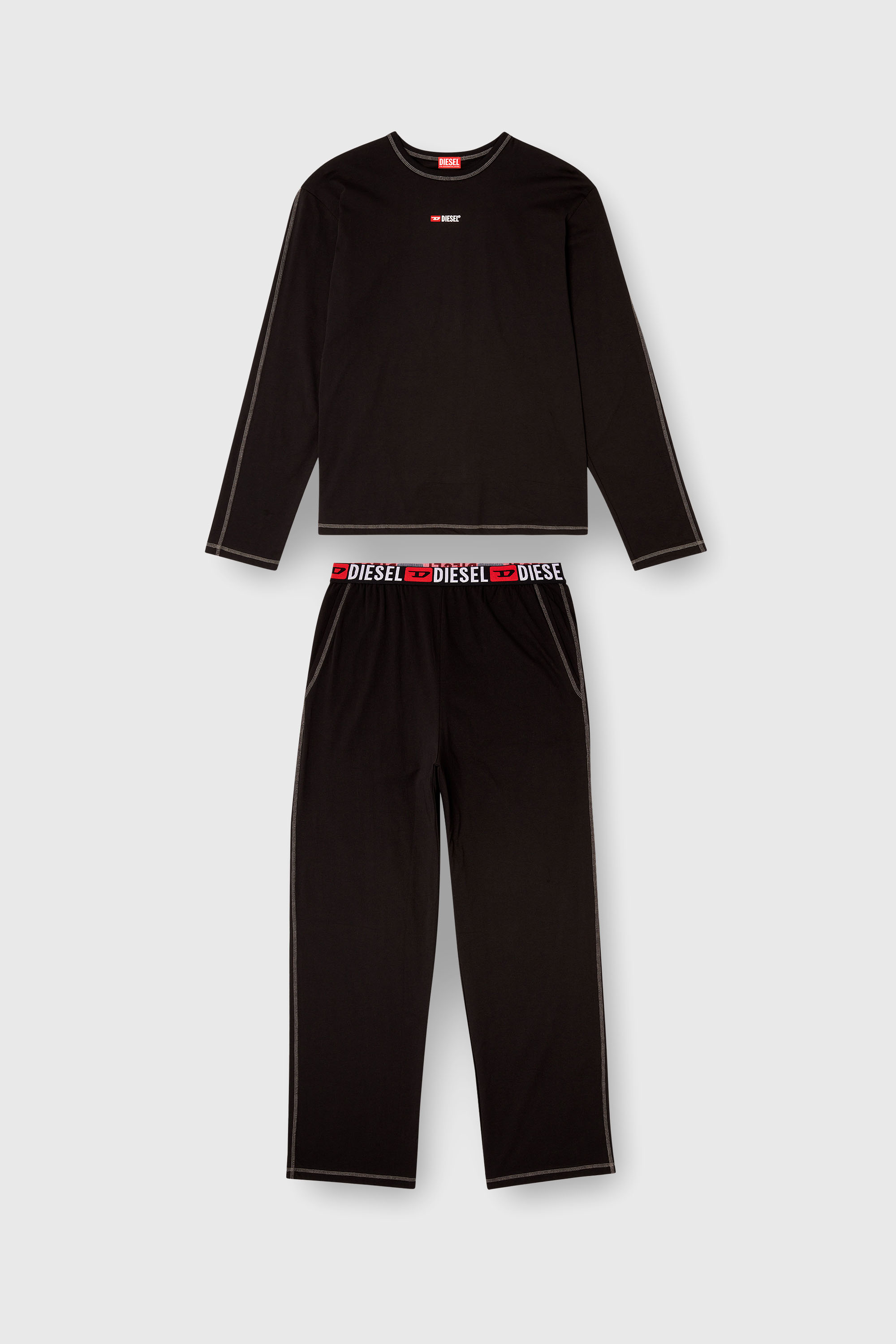 Diesel - SET-NOLAN-D-CORE, Pijama de punto de algod&oacute;n Hombre in Negro - 2