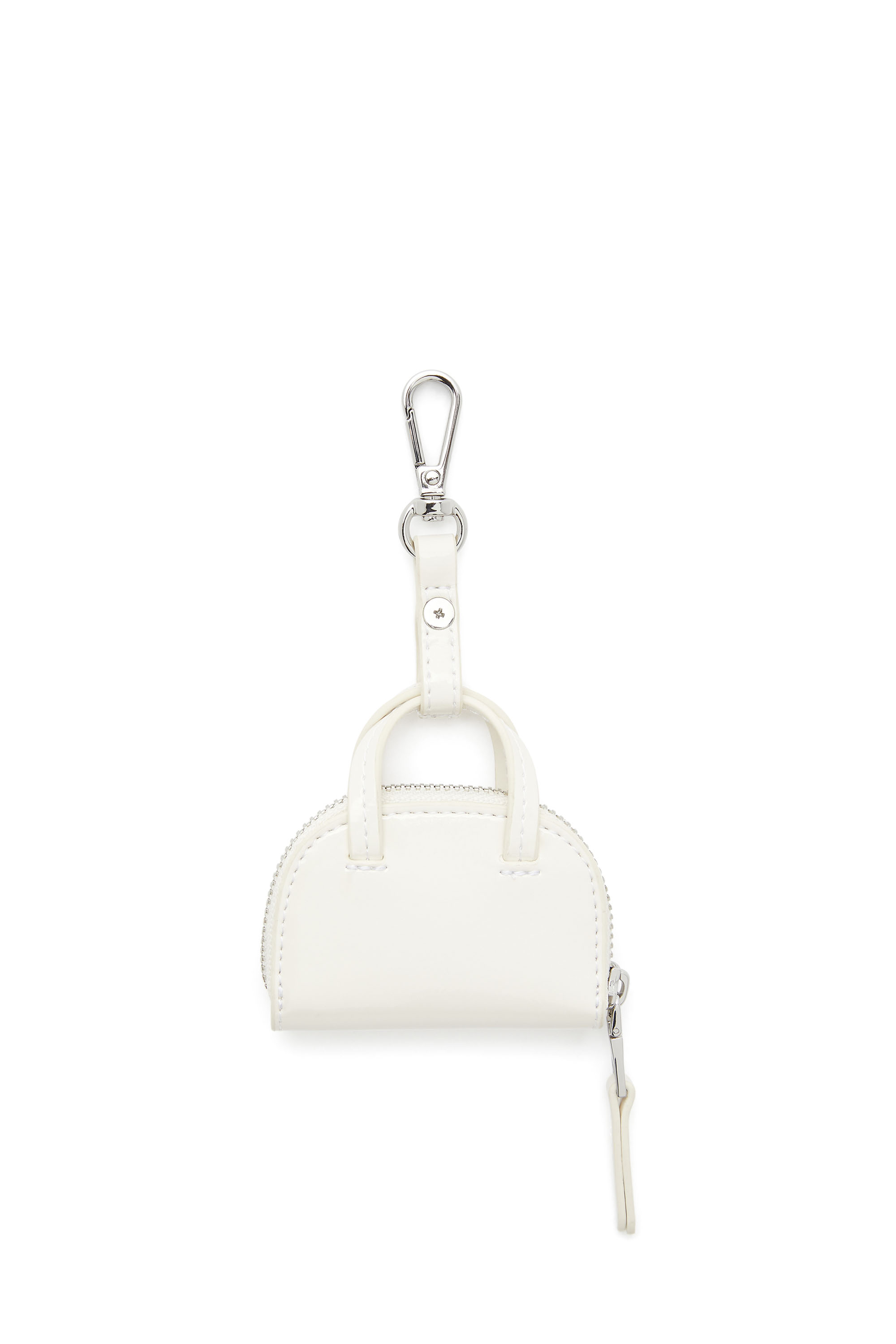 Diesel - 1DR DOME CHARMS, Charm para bolso en naplak arrugado y brillante Mujer in Blanco - 3