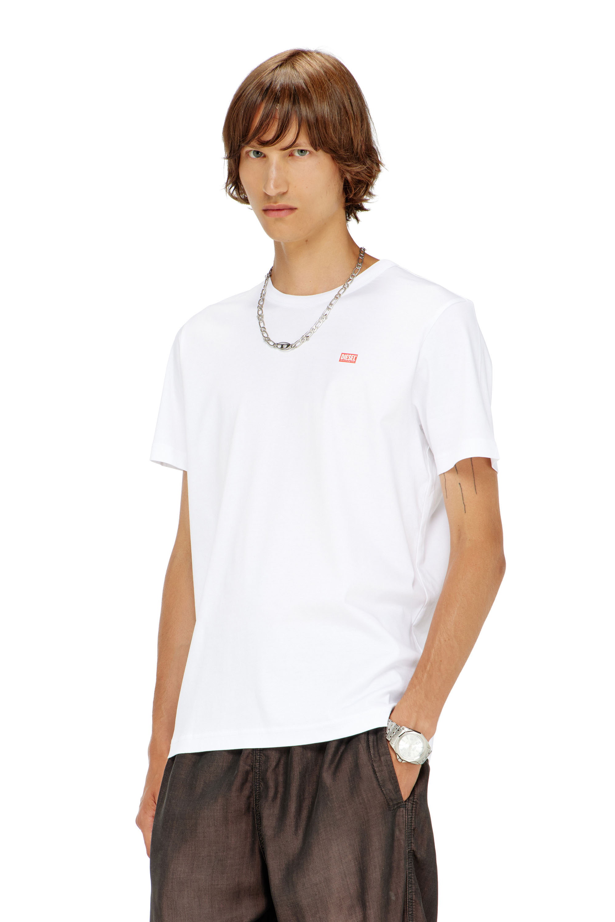 Diesel - T-MIEGOR-K77, Camiseta de algod&oacute;n mercerizado Hombre in Blanco - 1