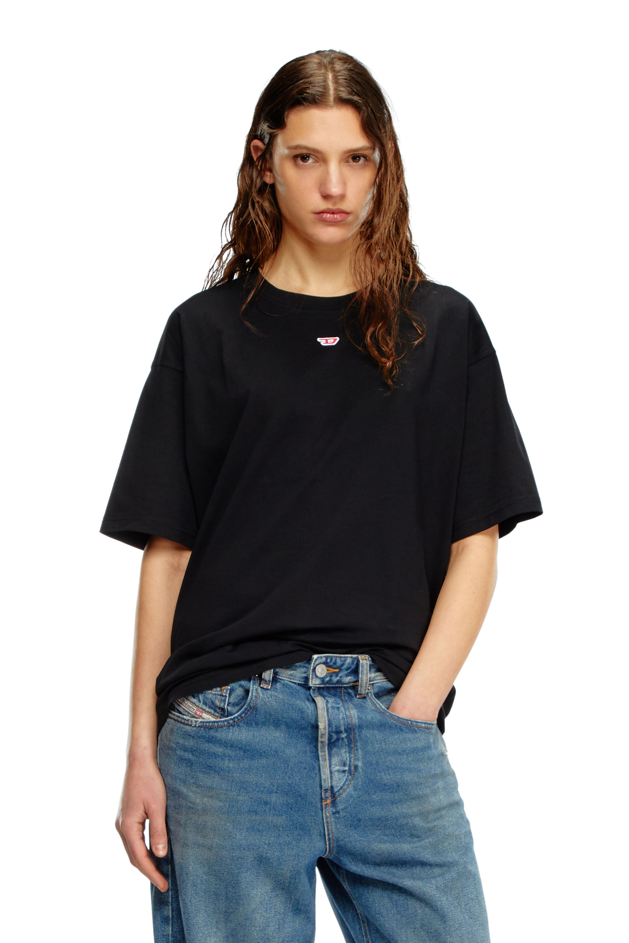 Diesel - T-BOXT-D, Camiseta con parche D bordado Unisex in Negro - 5