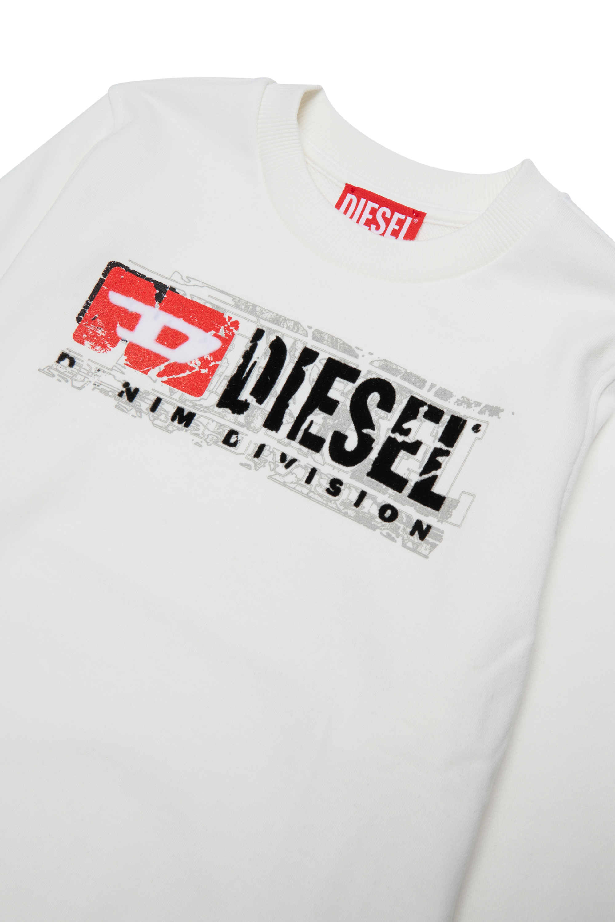 Diesel - SLOMIX, Sudadera con logo efecto desgastado Hombre in Blanco - 3