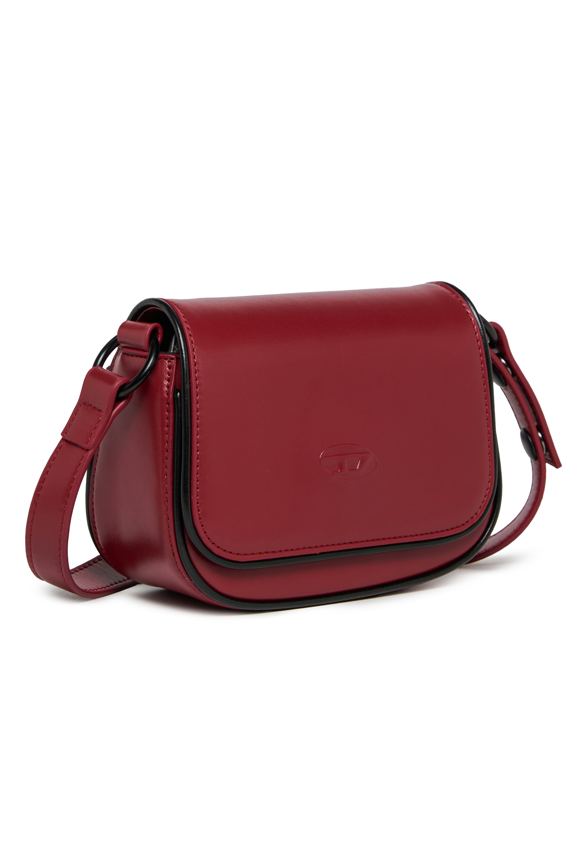 Diesel - WIRT, WIRT - Bolso bandolera con logo Oval D repujado Mujer in Rojo - 3