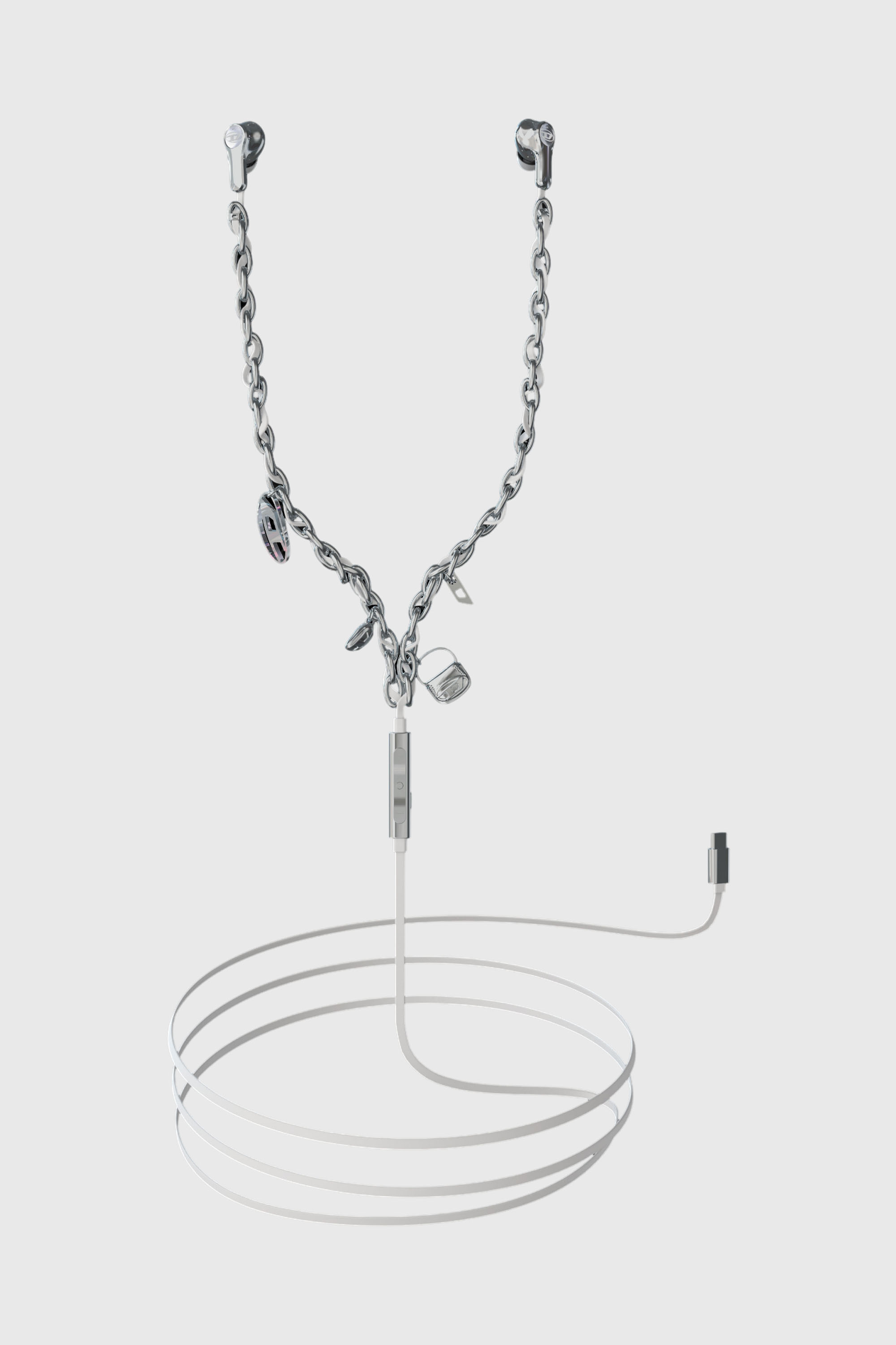 Diesel - 60458  WIRED EARBUDS WIRED EARBUDS, Auriculares con cable y plateados Unisex in Plateado - 1