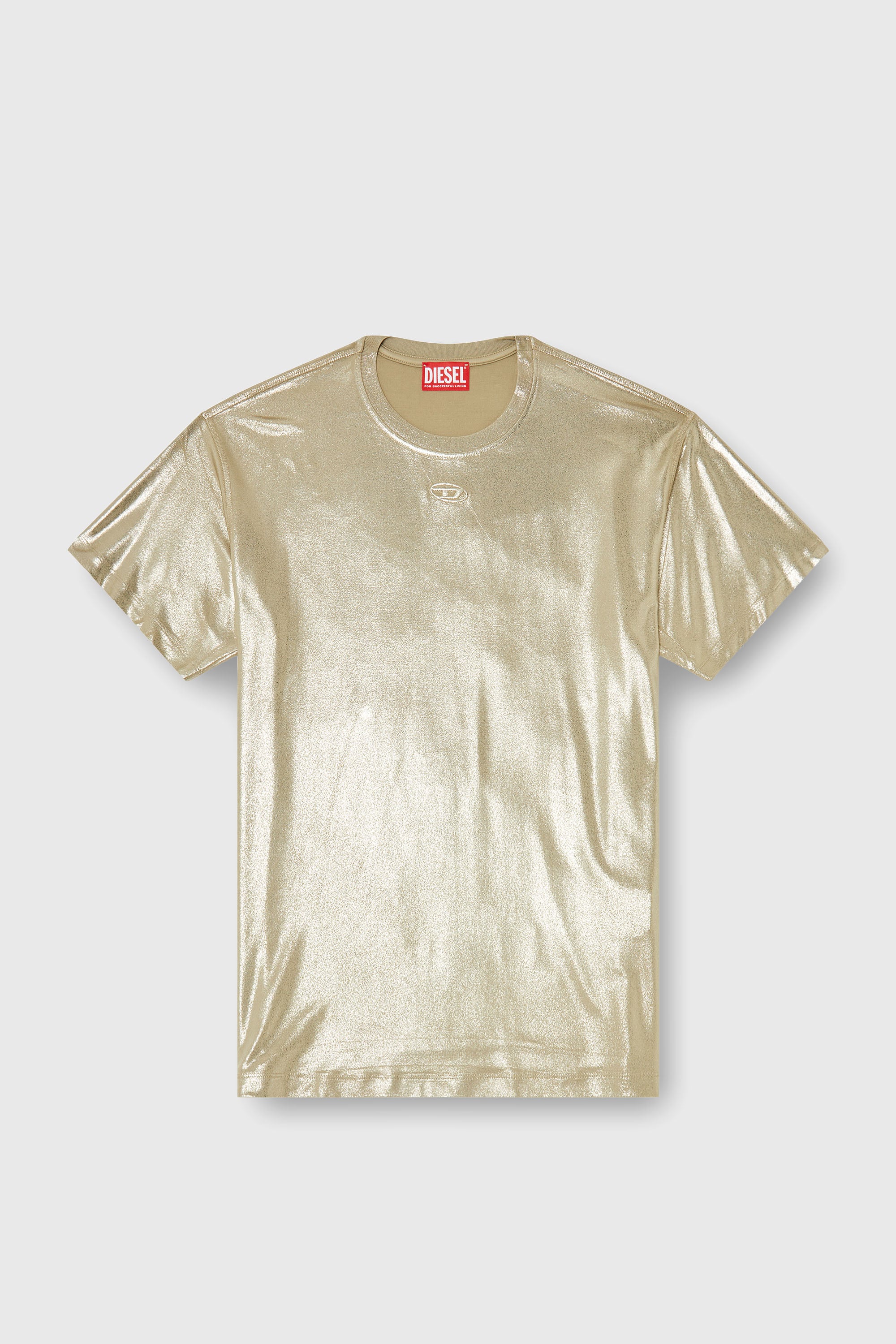 Diesel - T-NORMY-AA2, Camiseta de punto con acabado metalizado Mujer in Dorado - 2