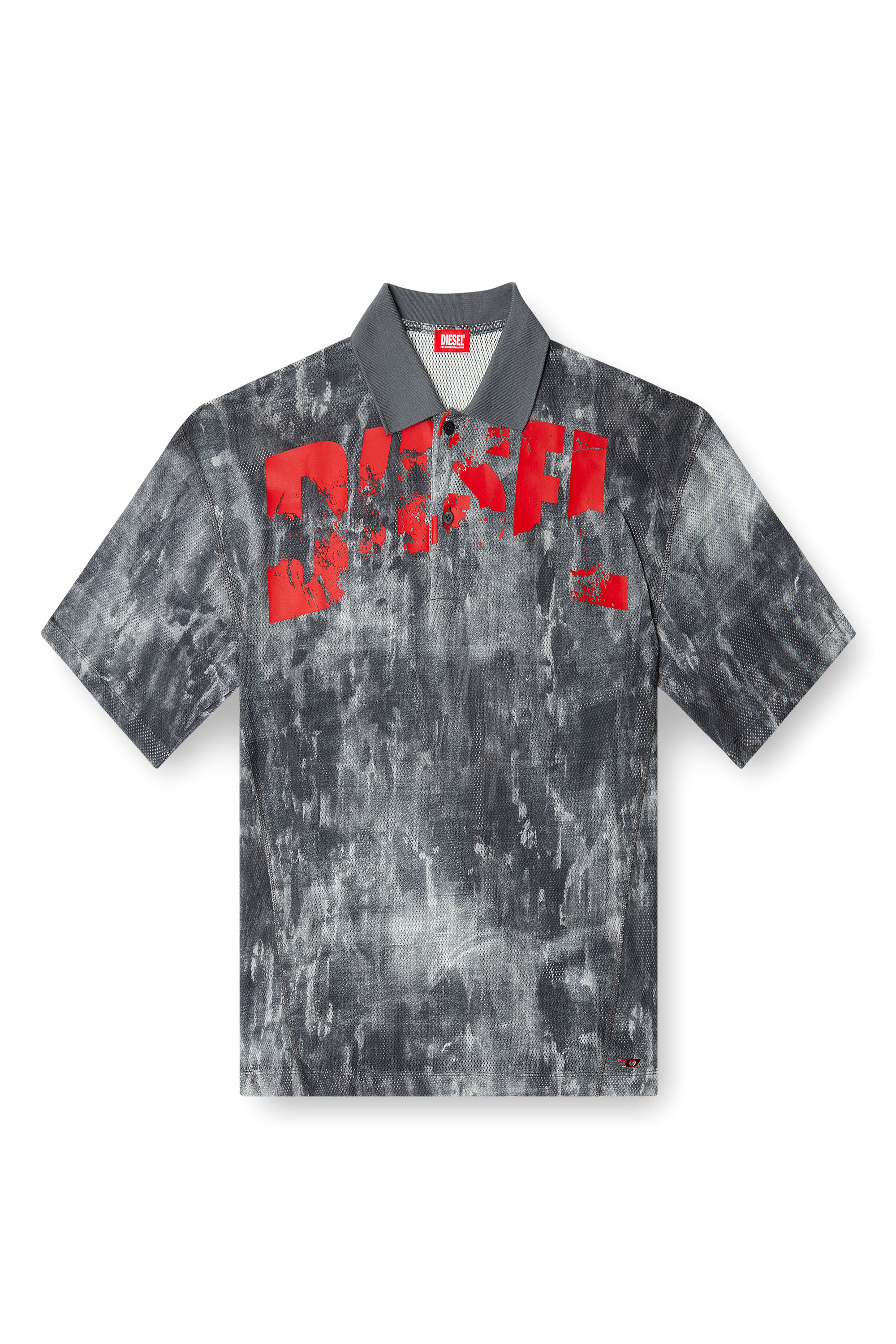 Diesel - TIMOTHEE-D-POP, Camiseta polo de playa de malla estampada Hombre in Multicolor - 4
