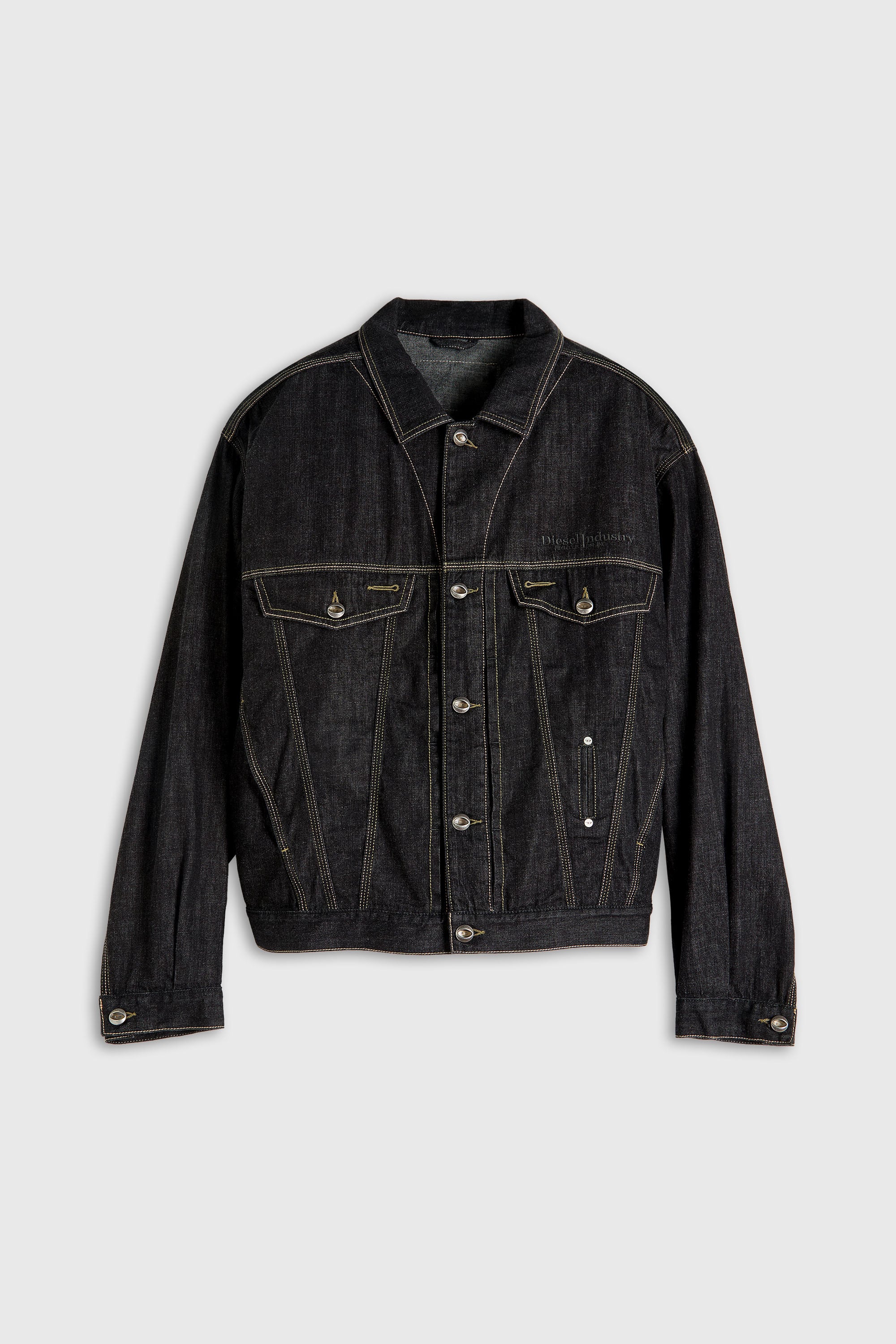 Diesel - D-DENVER, Chaqueta trucker de denim rinse Unisex in Negro - 2