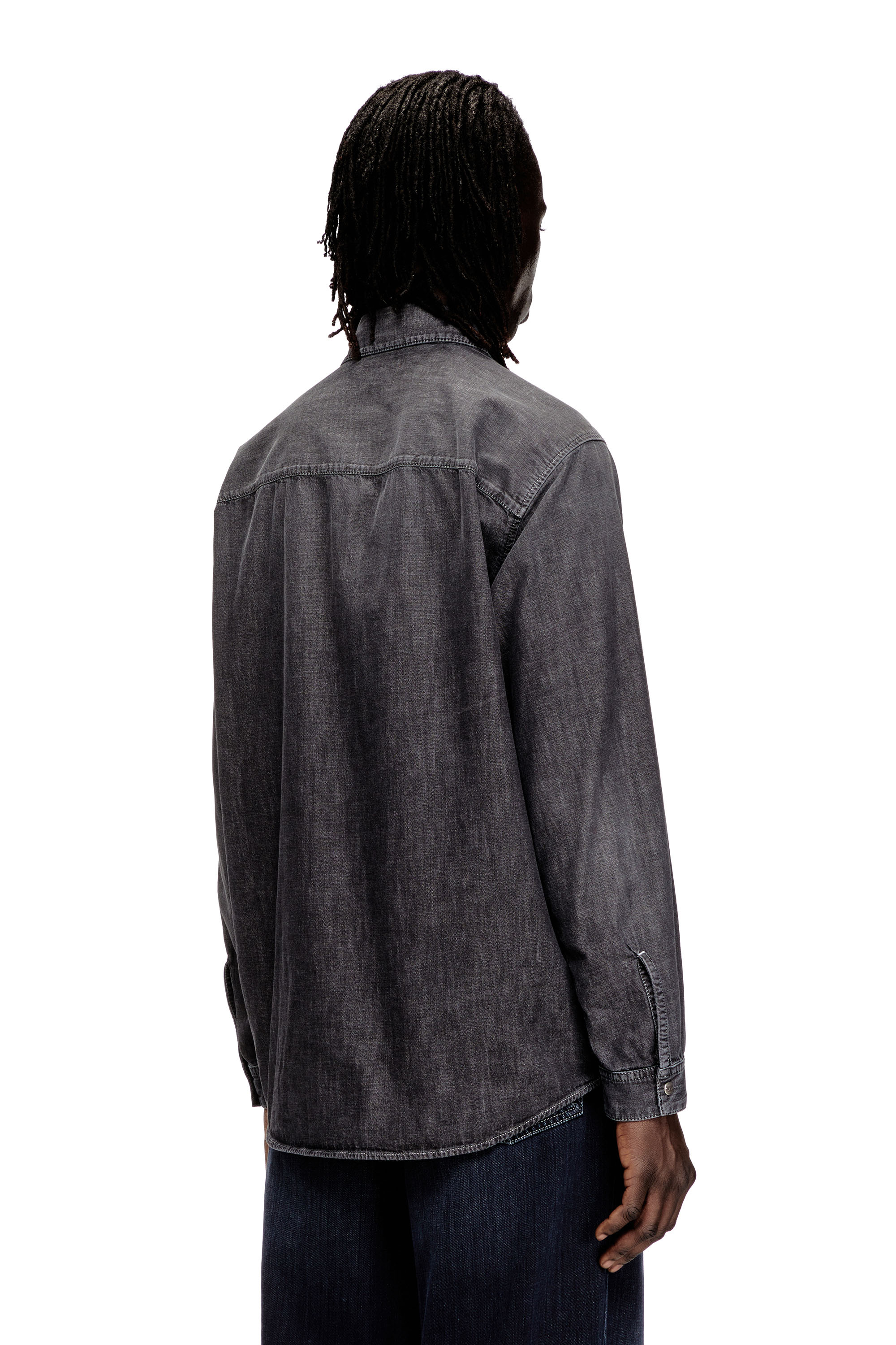 Diesel - D-SIMPLY-S15, Camisa vaquera con bordado en la espalda Hombre in Gris - 4