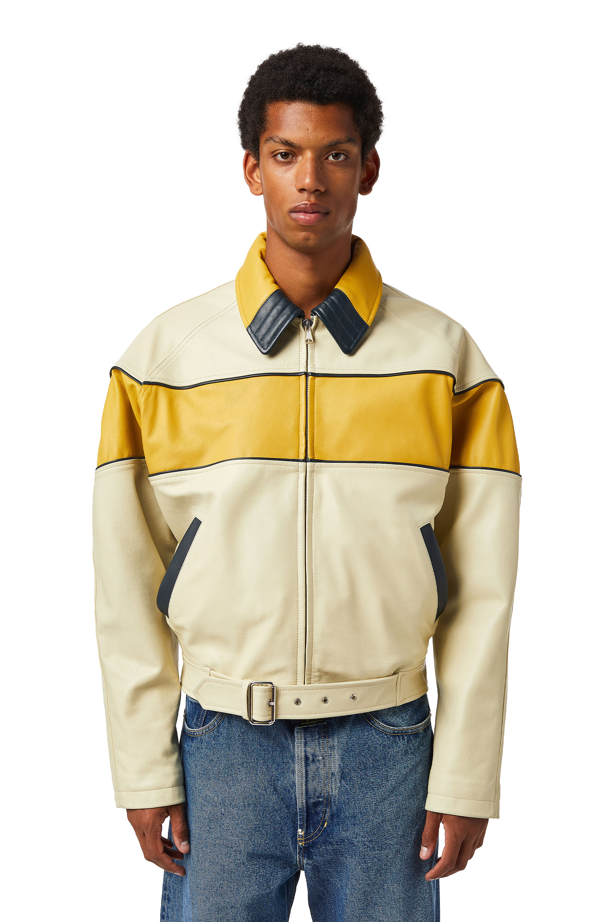 DXD-22-L03, Beige/Amarillo - Chaquetas de piel