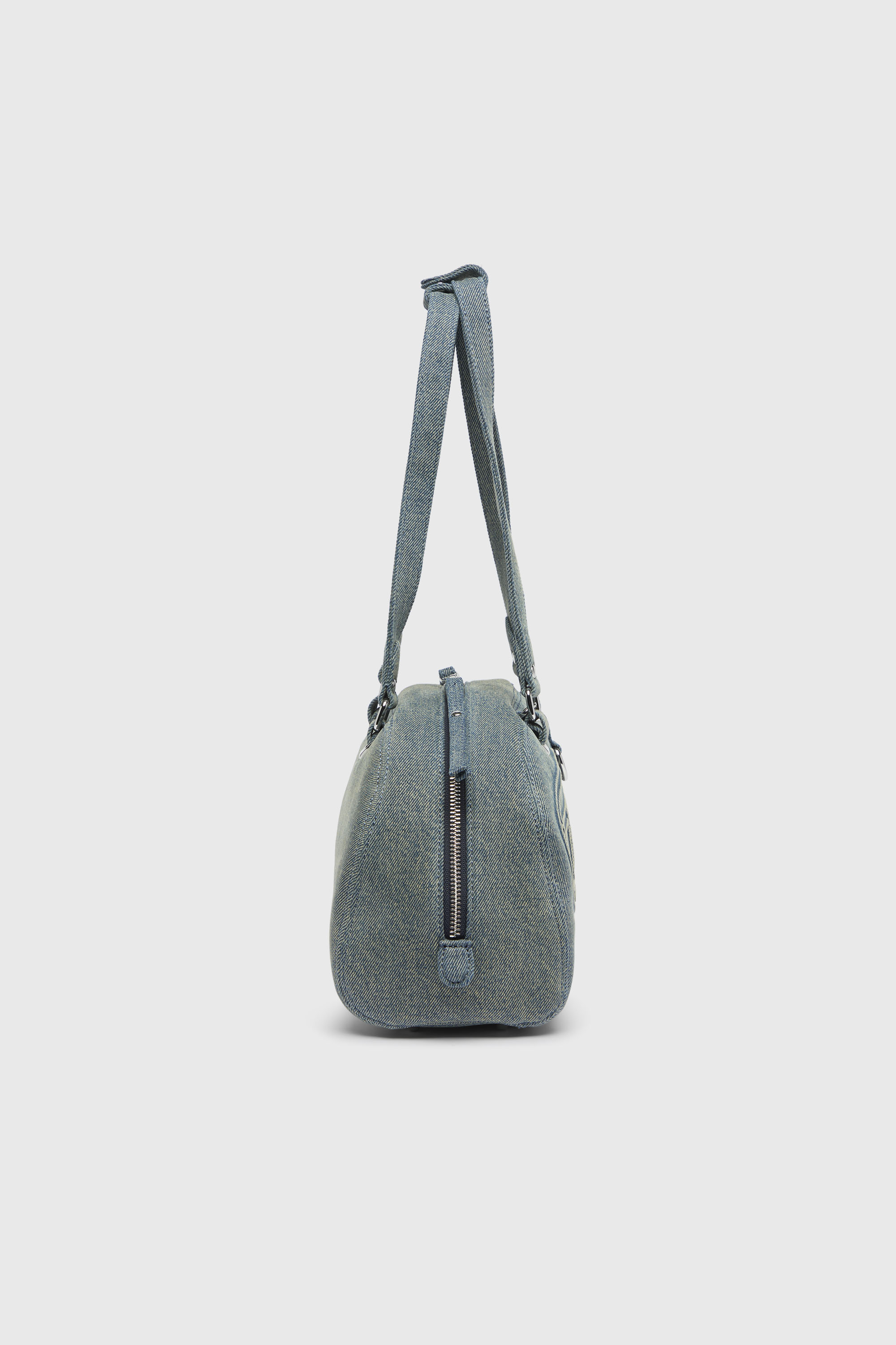Diesel - 1DR DOME SOFT SHOULDER, 1DR Dome-Bolso de hombro de denim con logo Oval D Unisex in Azul marino - 5