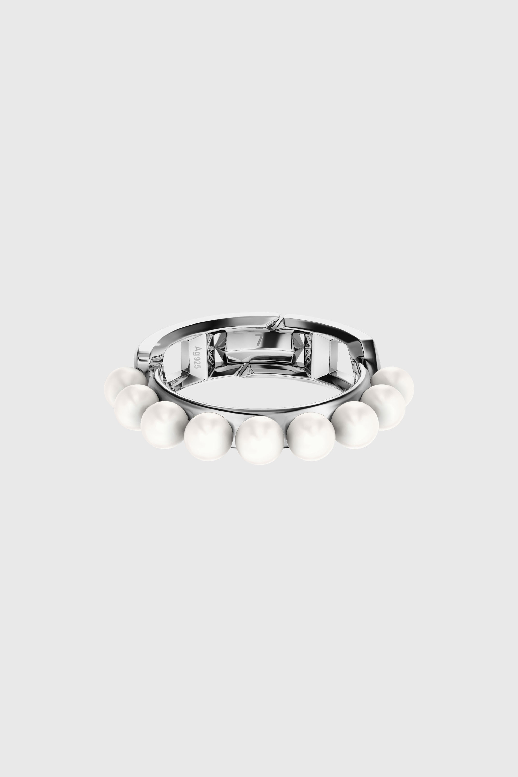 Diesel - DL1370040 STERLING SILVER JEWEL, Anillo de banda en plata de ley y perlas Unisex in Plateado - 2