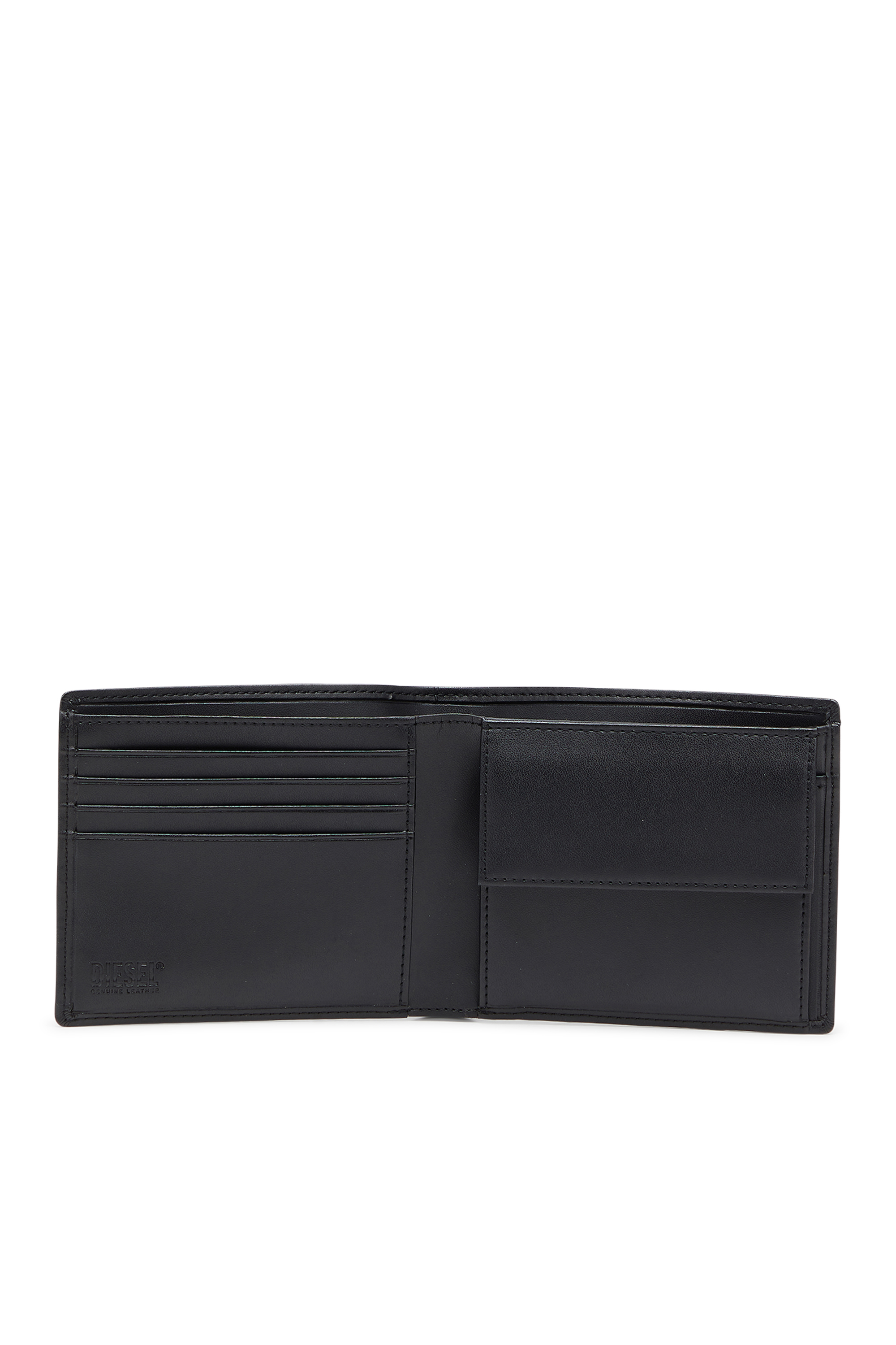 Diesel - D-LOGO 2.0 BI FOLD COIN S, Cartera bi-fold de piel con monedero Hombre in Negro - 3